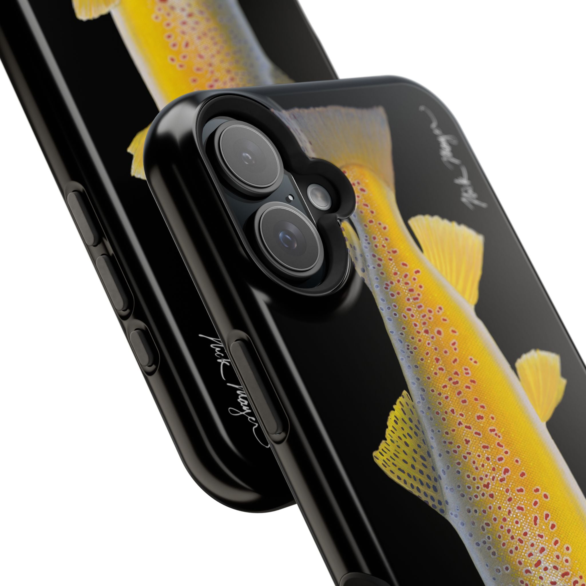 Brown Trout 3 Black MagSafe iPhone Case
