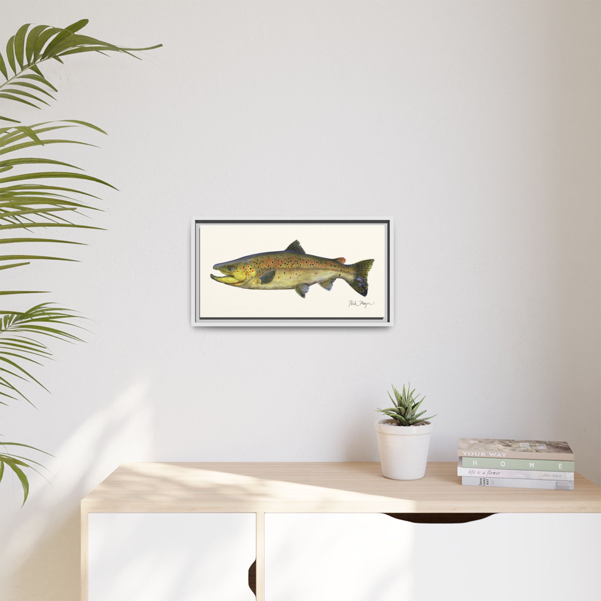 Brown Trout I Framed Canvas Print Printify