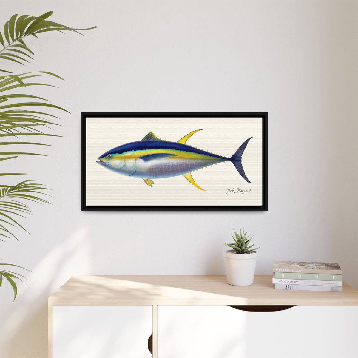 Yellowfin Tuna Framed Canvas Print Printify