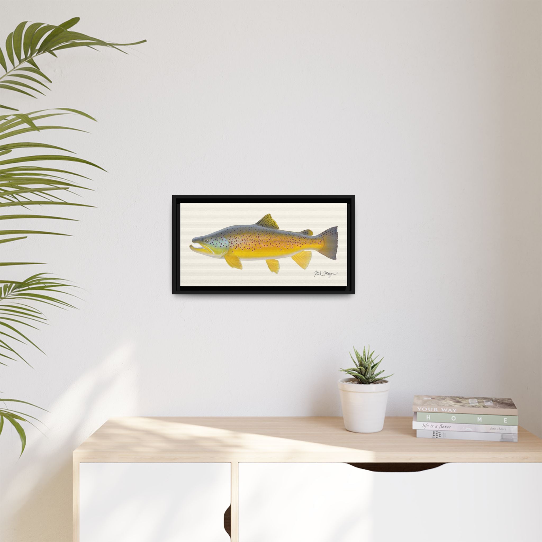 Brown Trout III Framed Canvas Print Printify