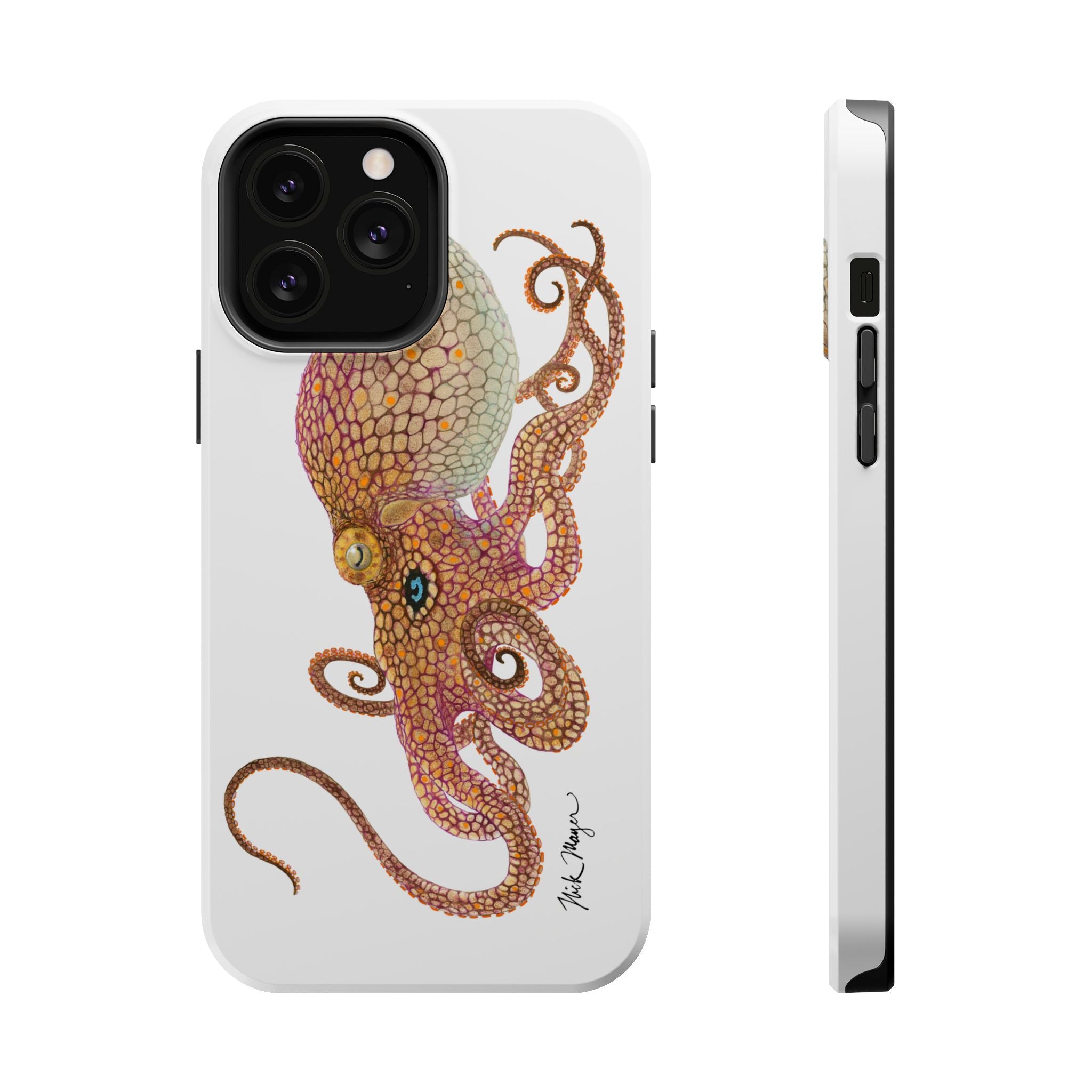 Two Spot Octopus MagSafe White iPhone Case