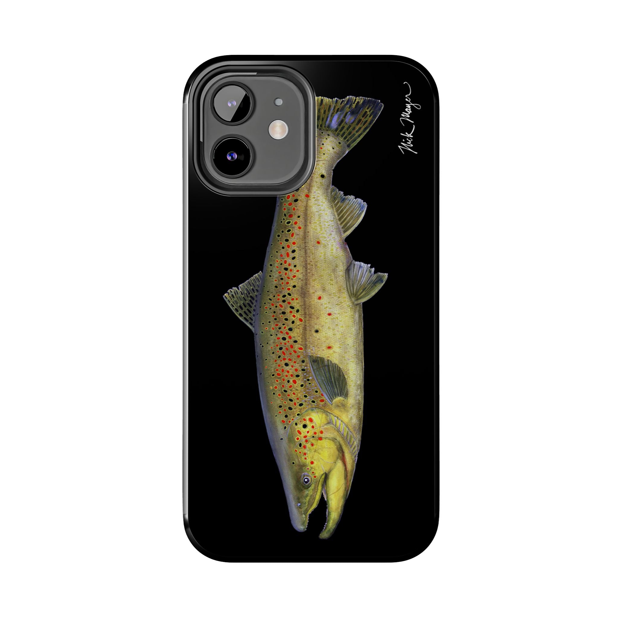 Brown Trout Black Phone Case (iPhone)