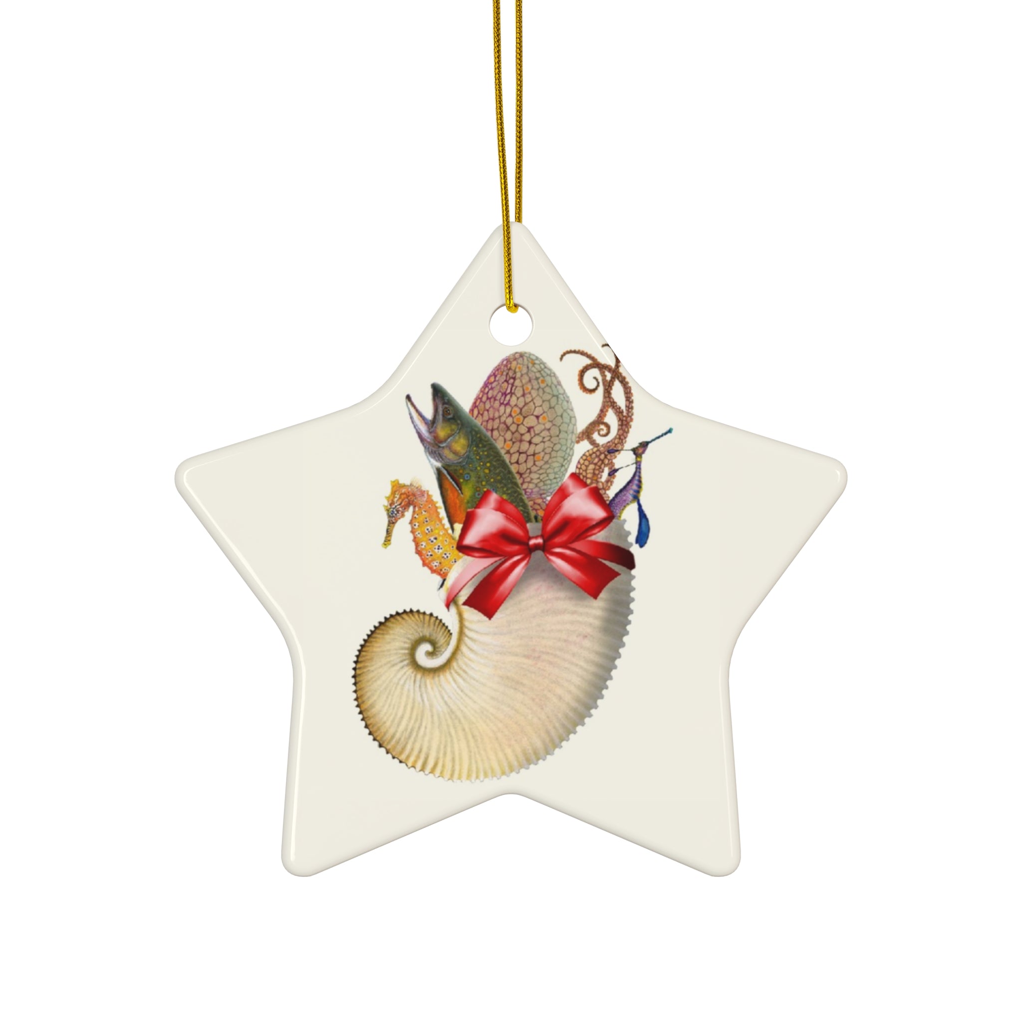 Sea Stocking Ceramic Ornament
