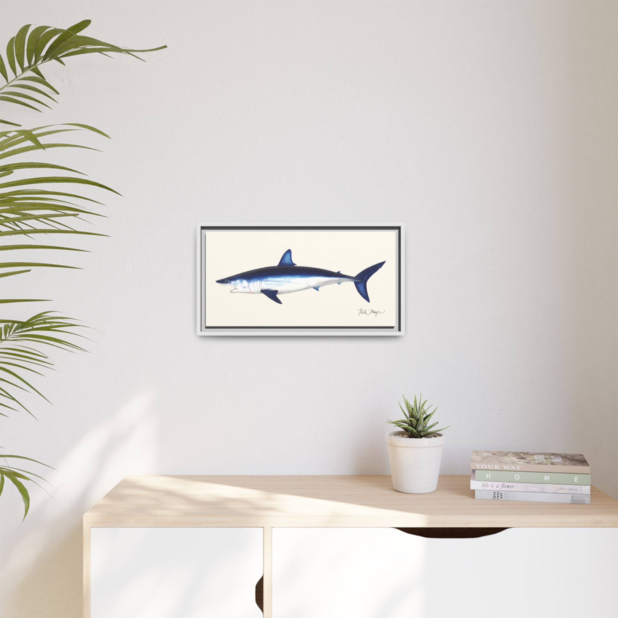 Mako Shark Framed Canvas Print Printify