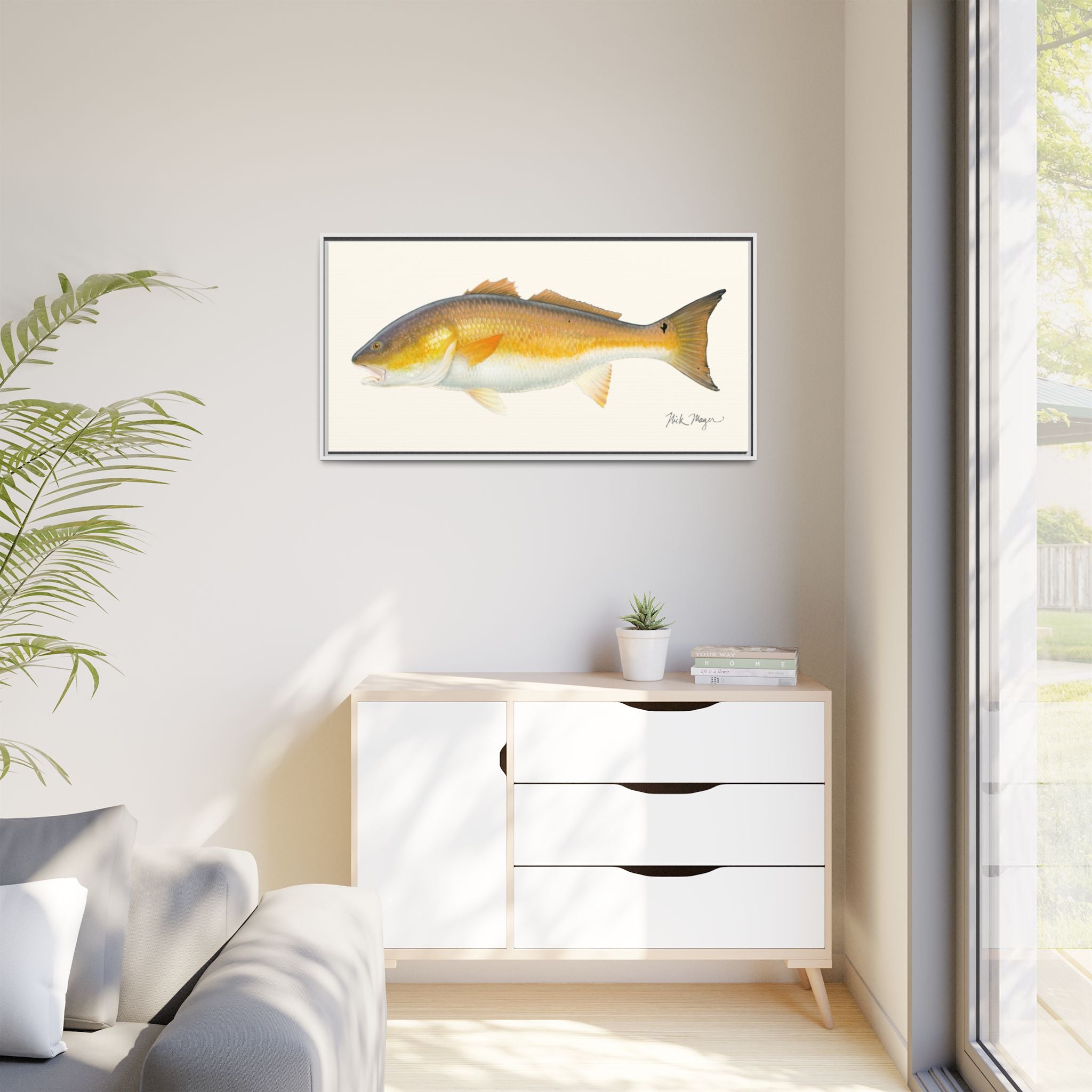 Bull Redfish Framed Canvas Print Printify