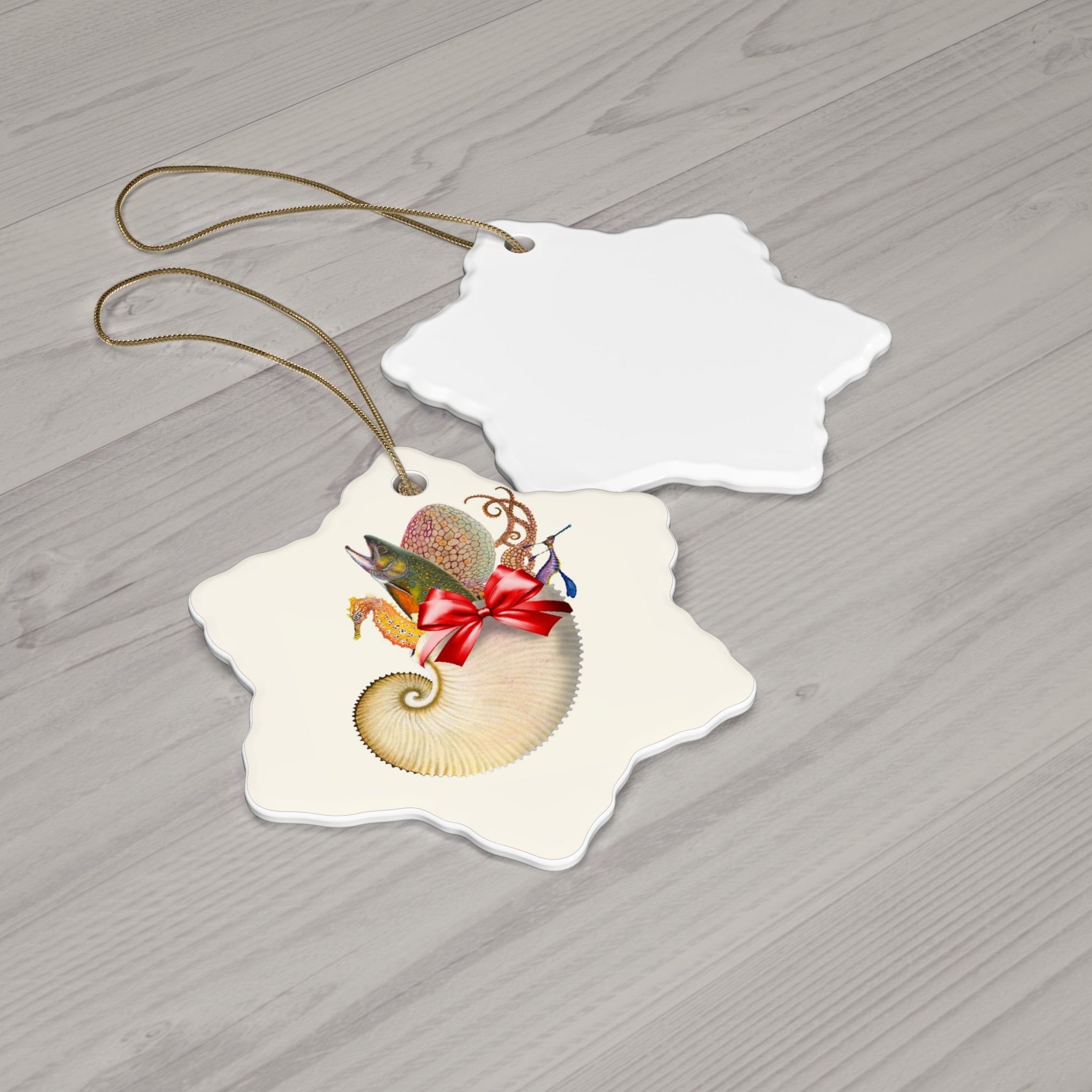 Sea Stocking Ceramic Ornament