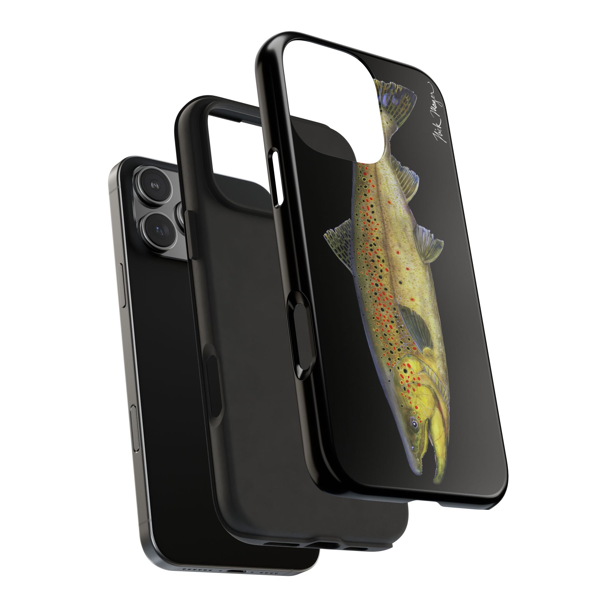Brown Trout Black Phone Case (iPhone)