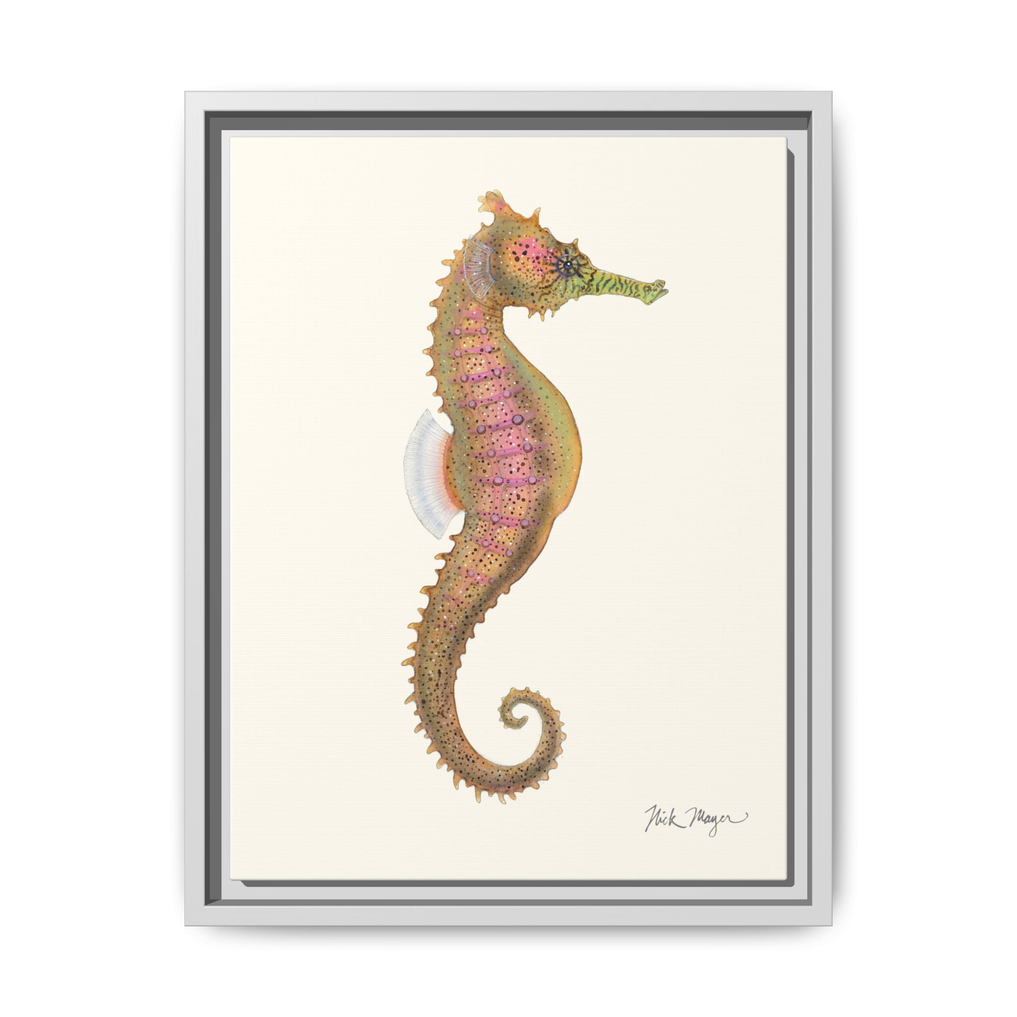 Estuary Seahorse Framed Canvas Print Printify