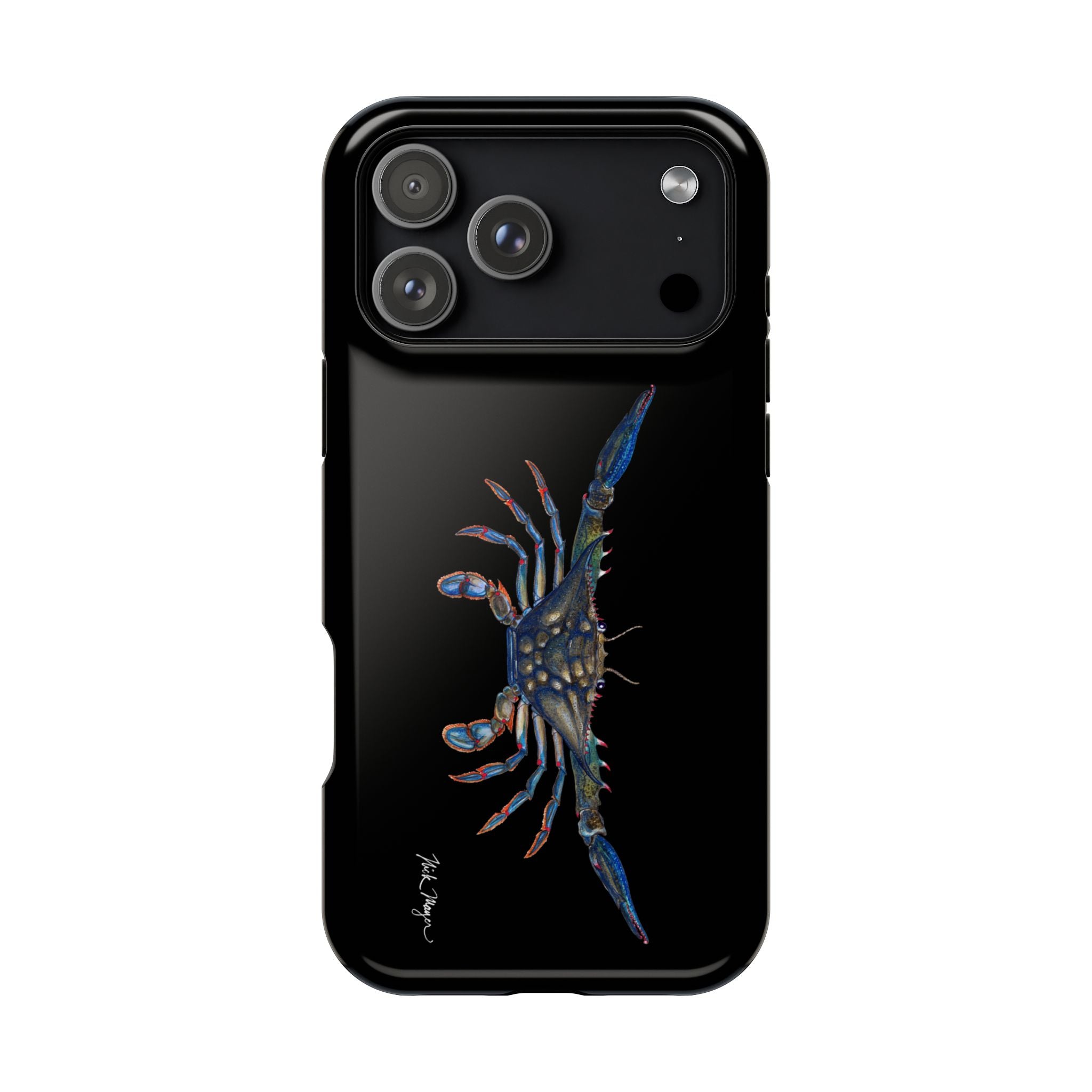 Blue Crab MagSafe Black iPhone Case