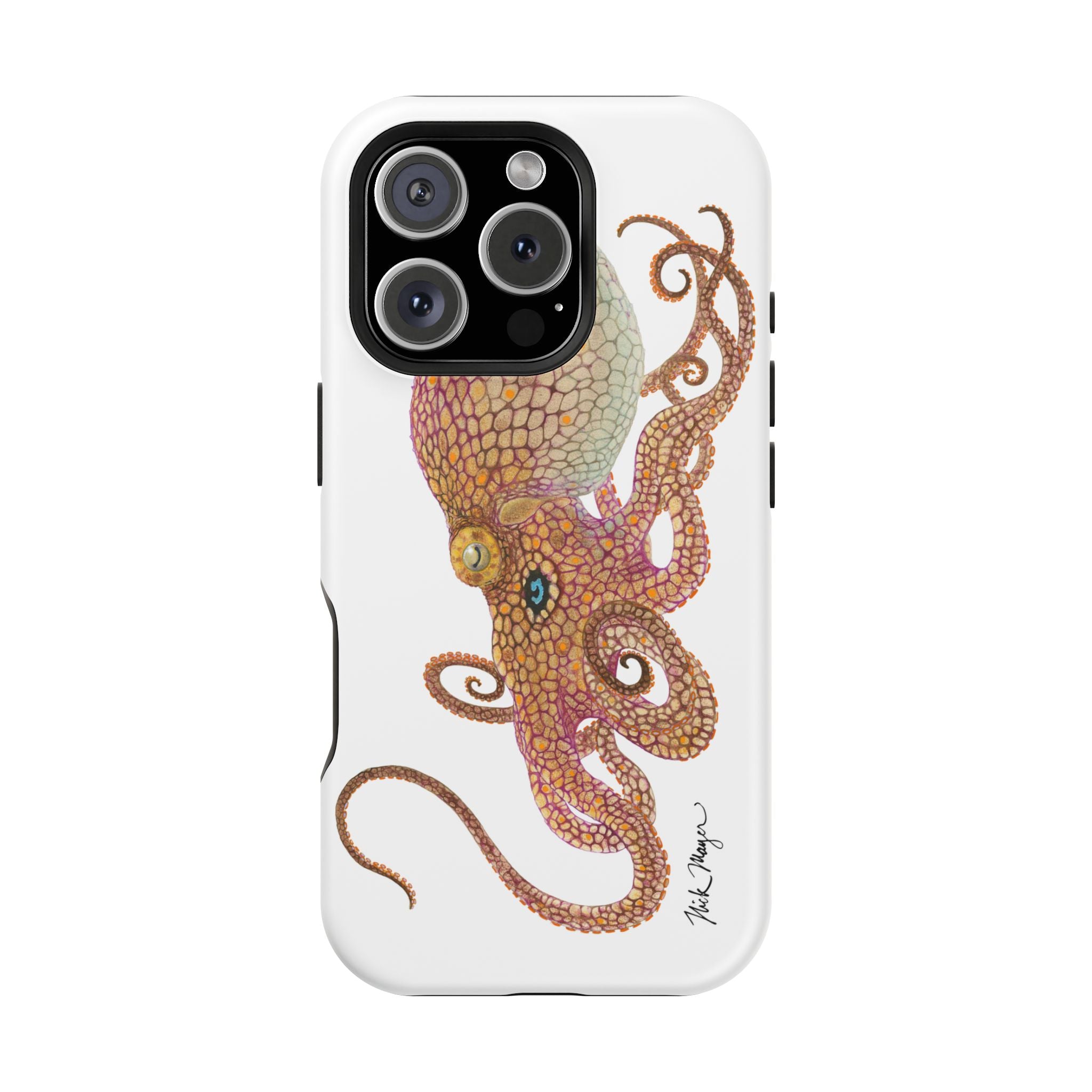 Two Spot Octopus MagSafe White iPhone Case