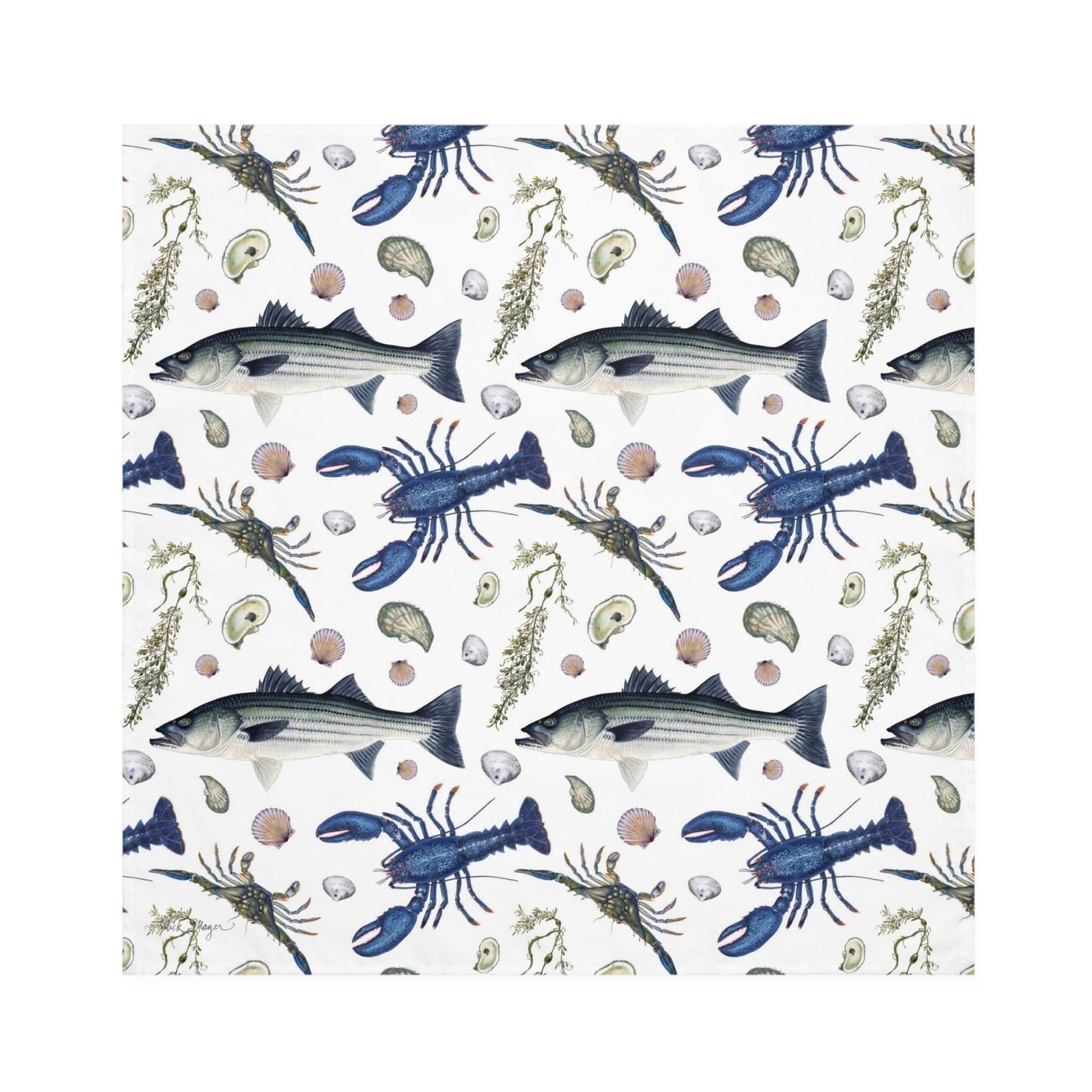 NE Seafood 4 Piece Cloth Napkin Set