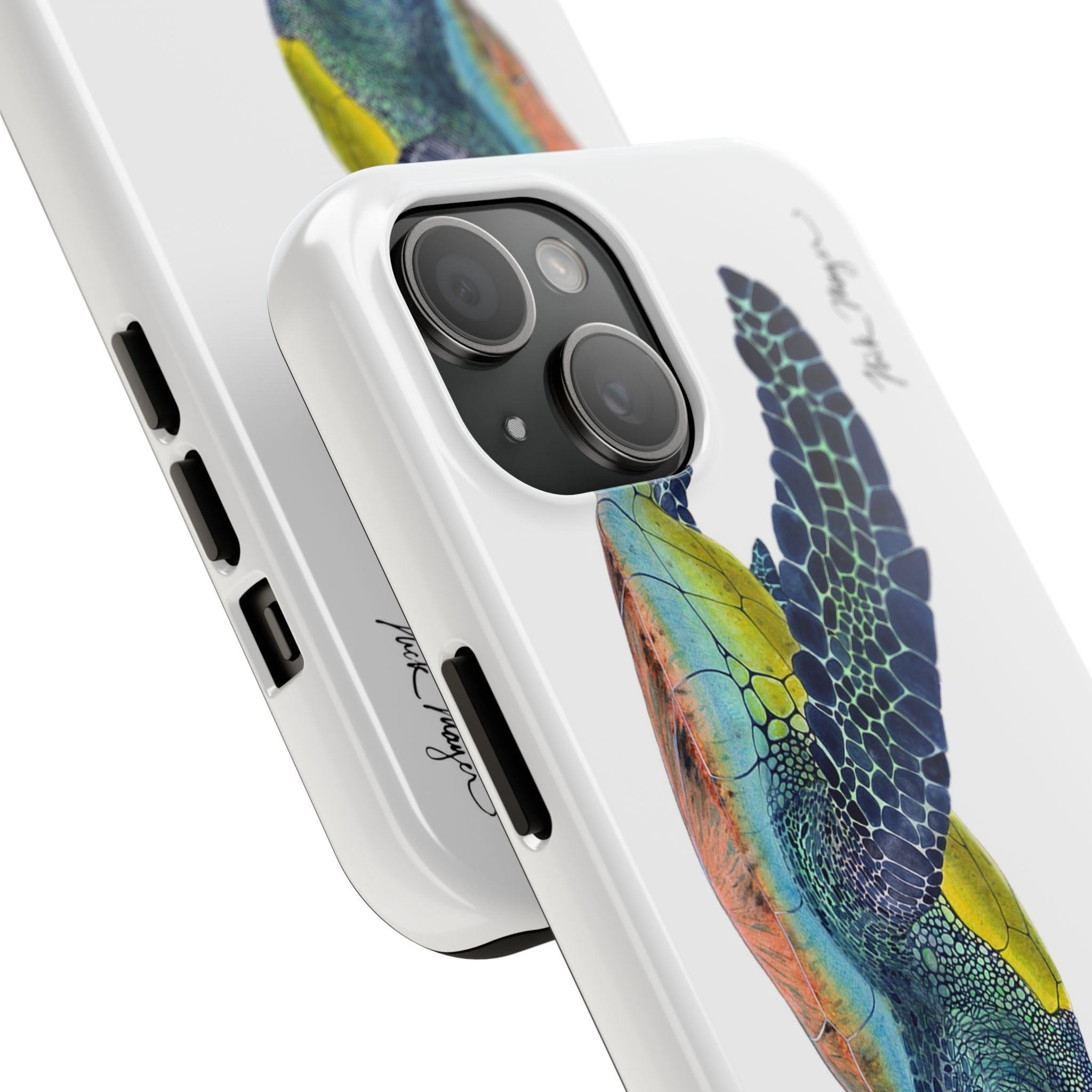 Green Sea Turtle II White Phone Case (iPhone)