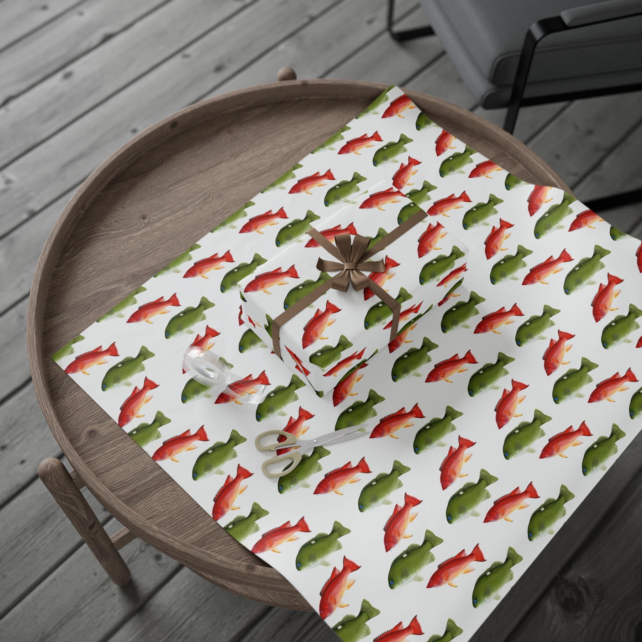 Christmas Fish Gift Wrapping Paper