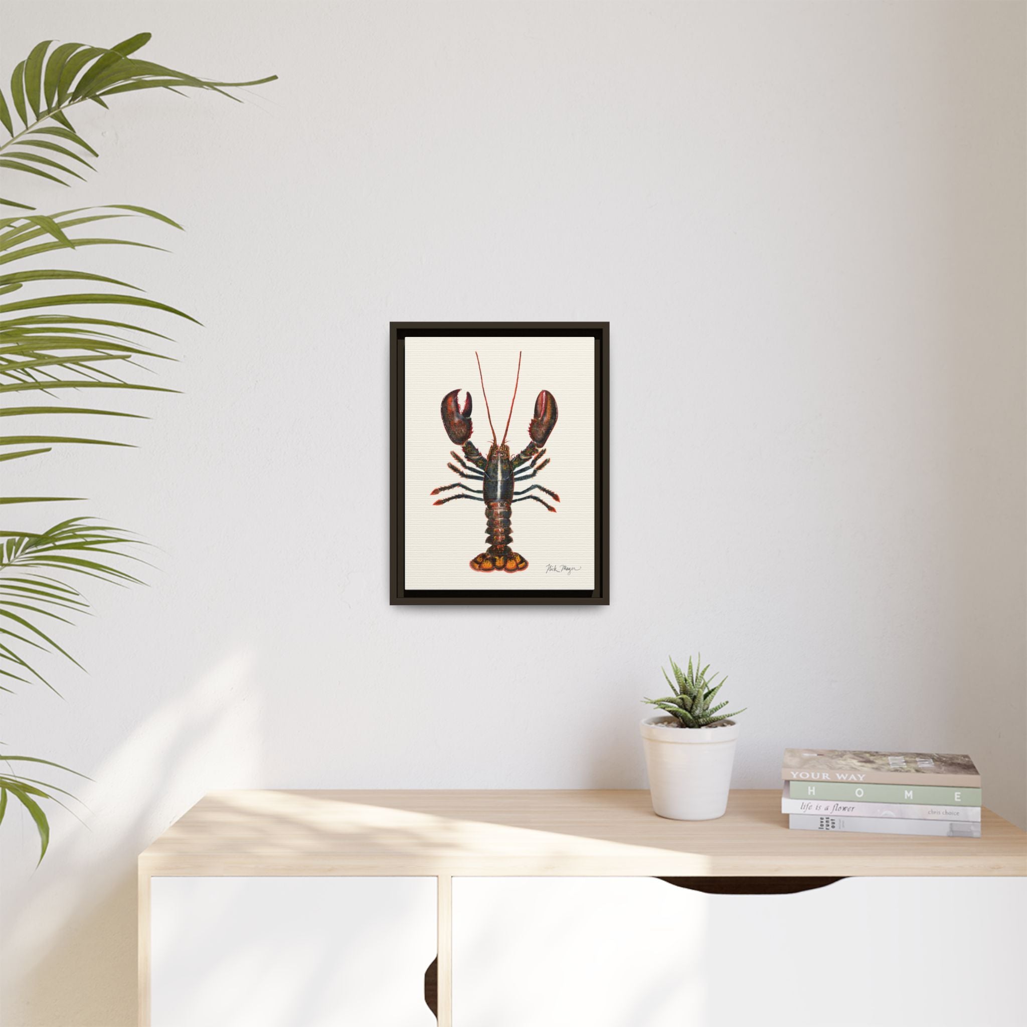 Northern Lobster Framed Canvas Print Printify