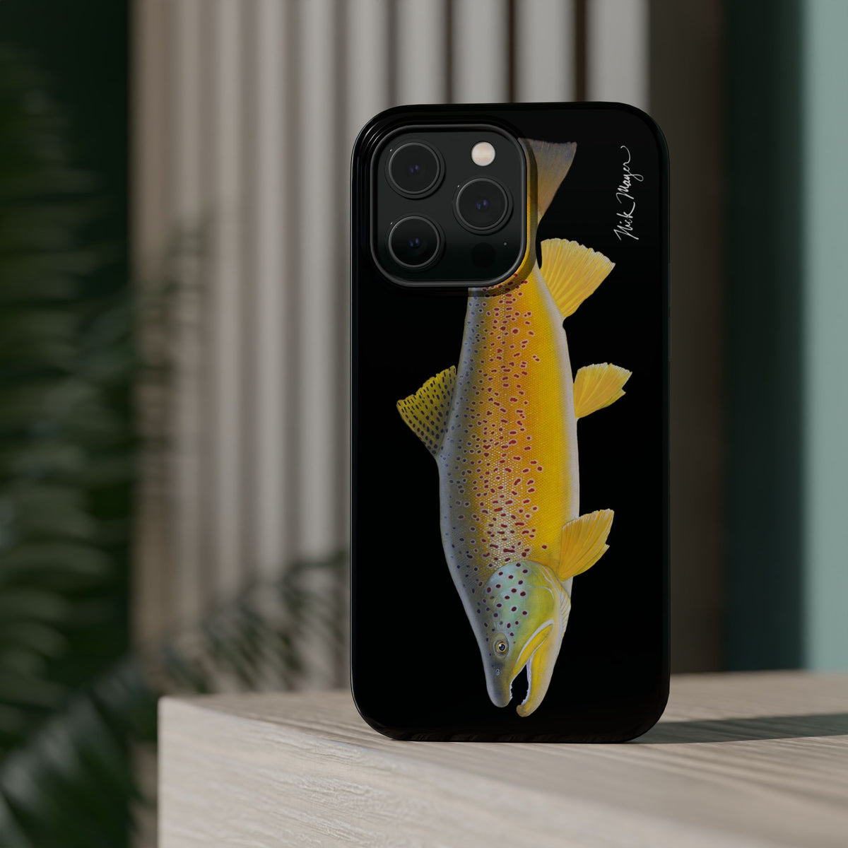 Brown Trout 3 Black MagSafe iPhone Case Printify