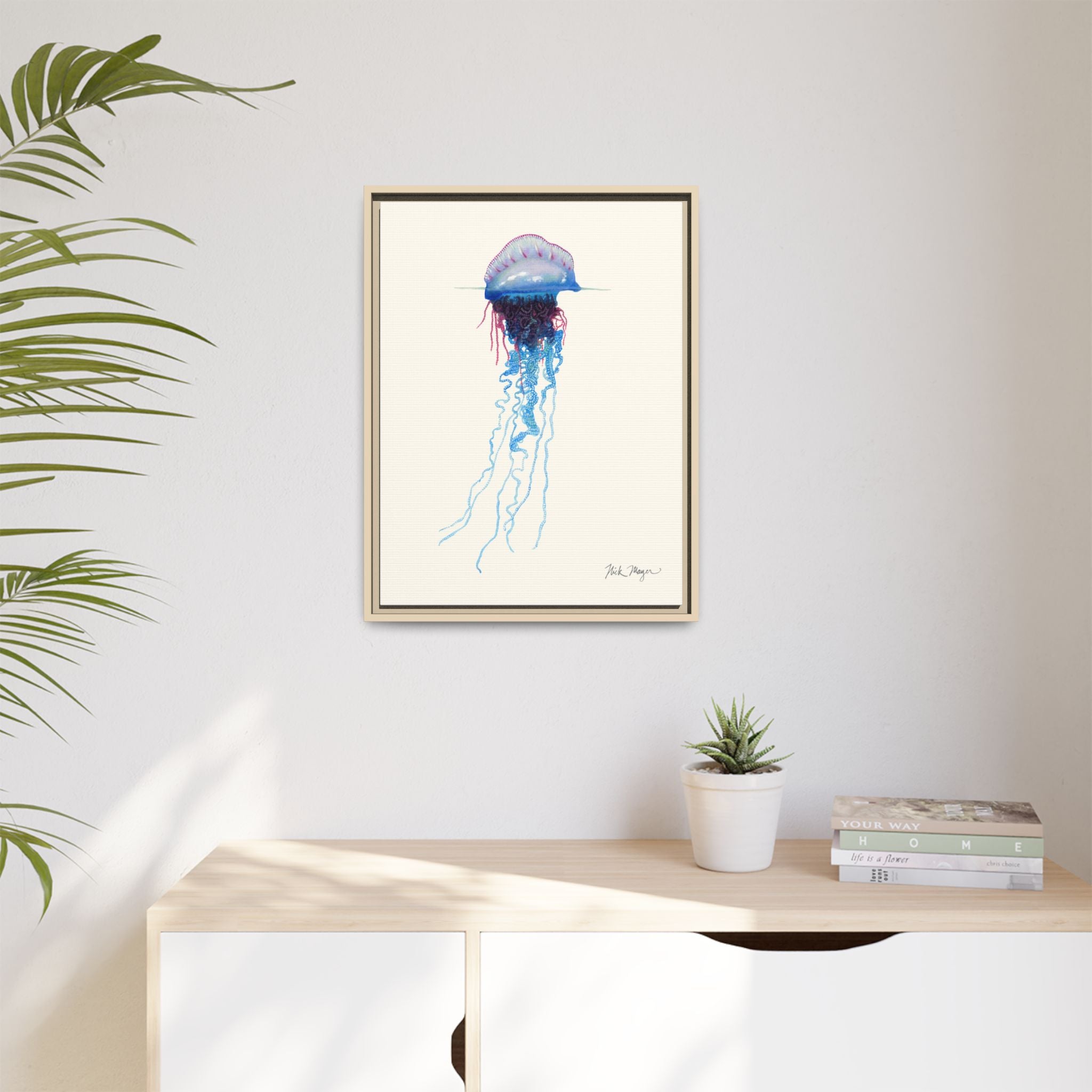 Portuguese Man O' War Framed Canvas Print Printify