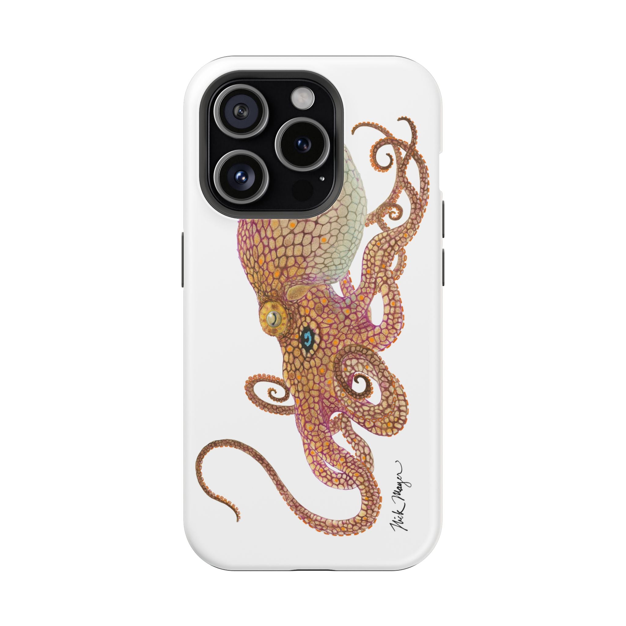 Two Spot Octopus MagSafe White iPhone Case