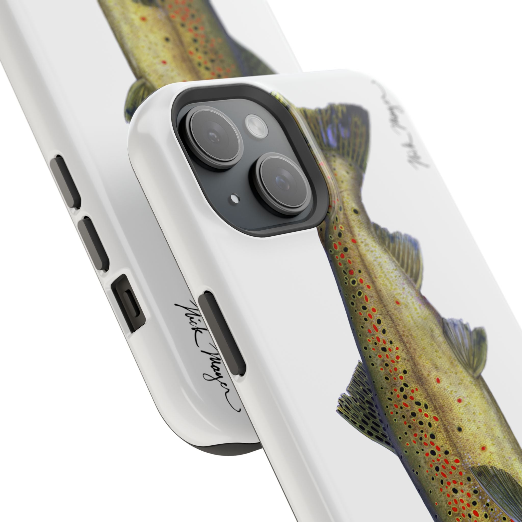 Brown Trout MagSafe White iPhone Case