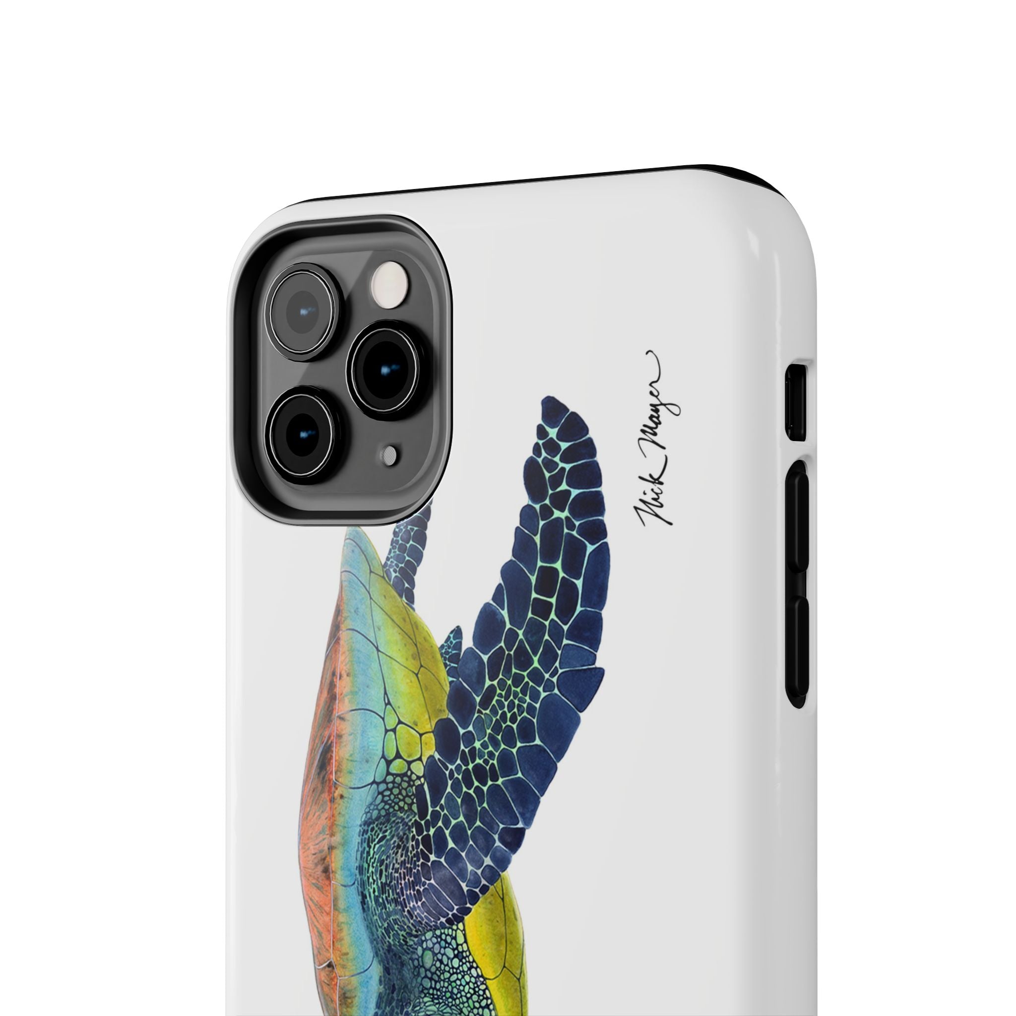 Green Sea Turtle II White Phone Case (iPhone)