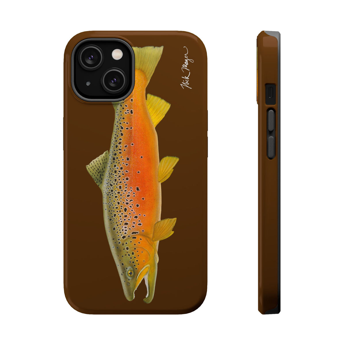 Brown Trout 2 Brown MagSafe iPhone Case, Limited Run Printify
