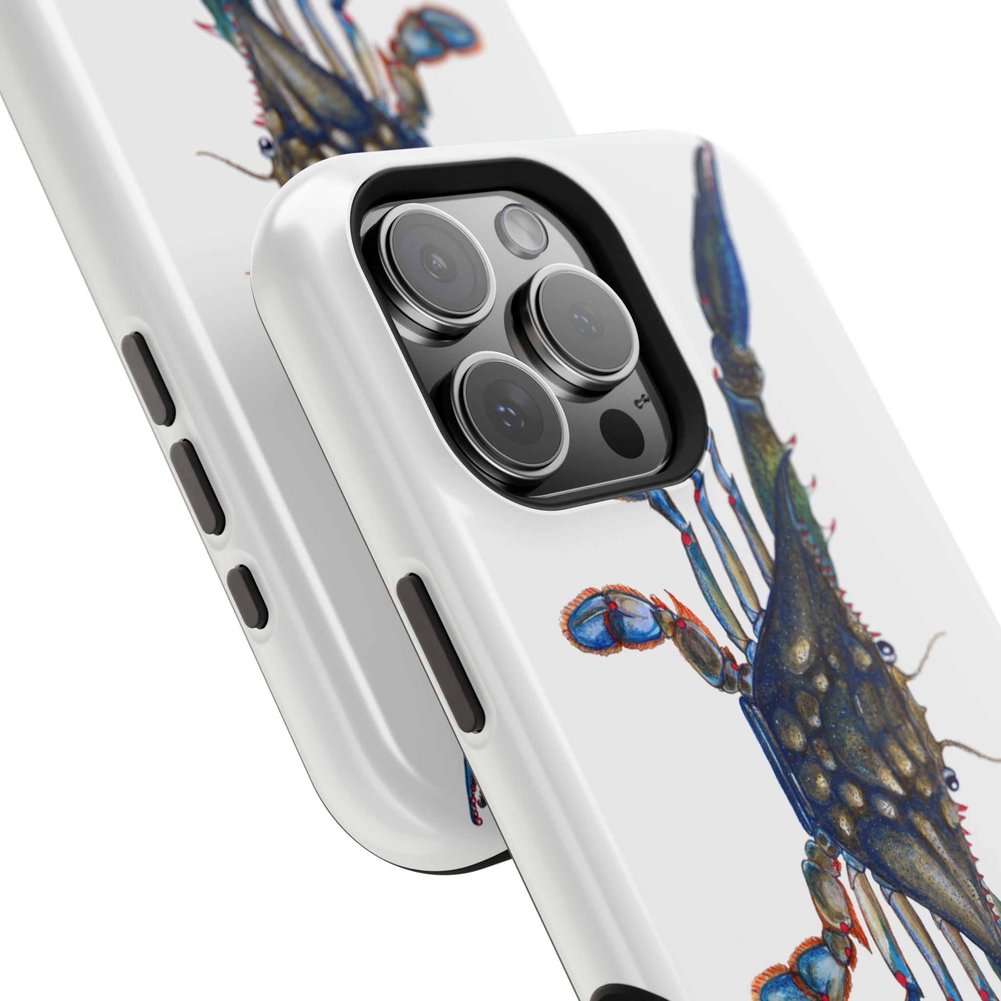 Blue Crab MagSafe White iPhone Case