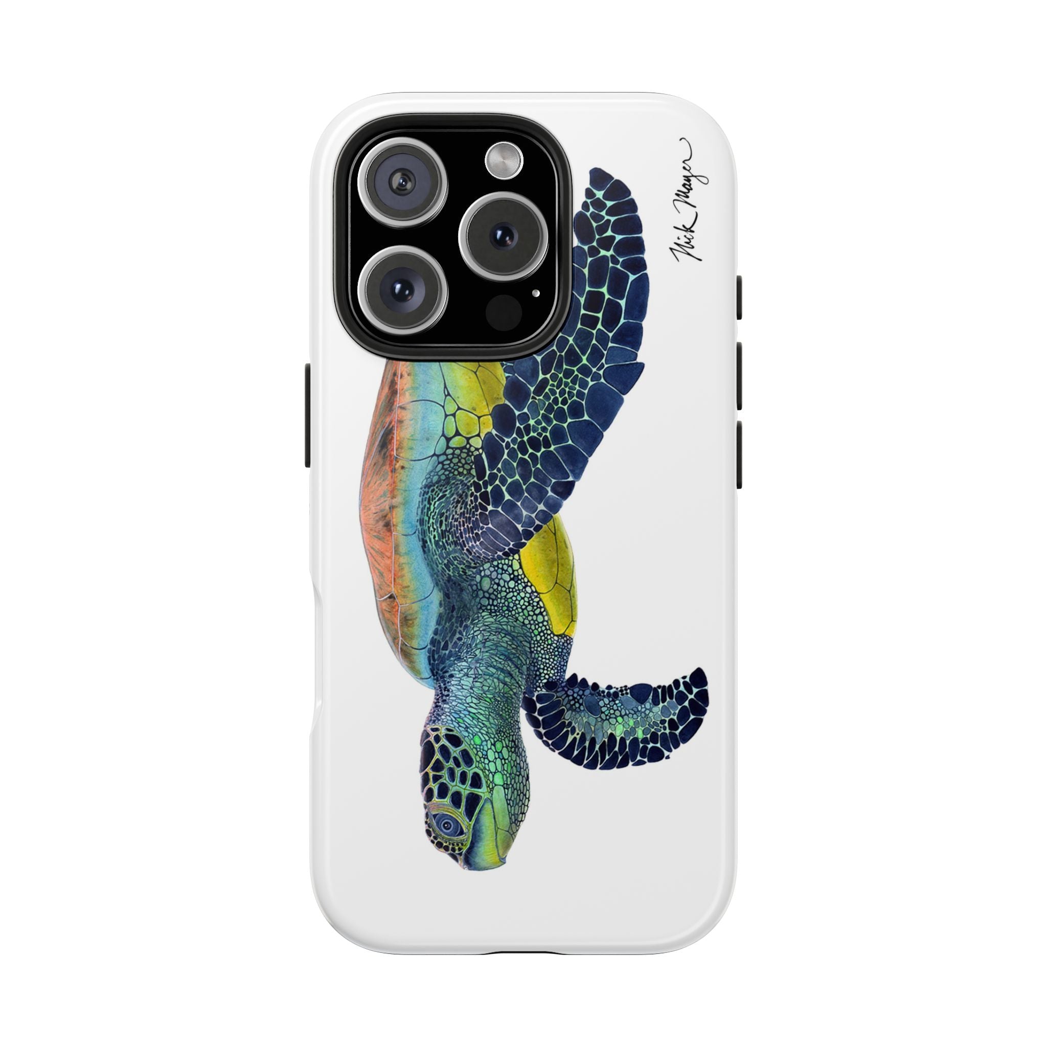 Green Sea Turtle II White Phone Case (iPhone)