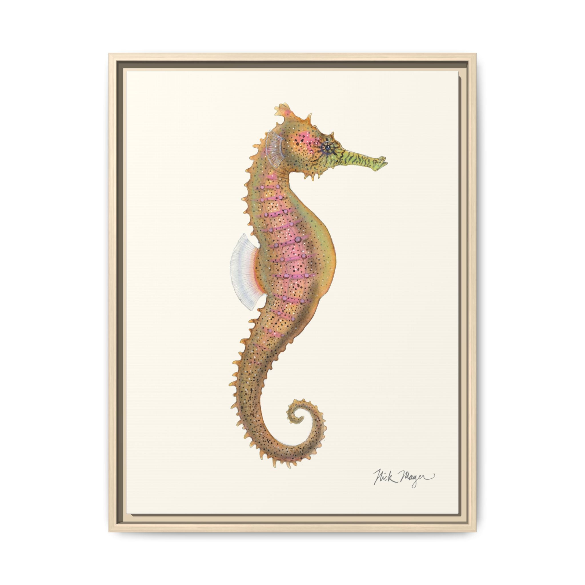 Estuary Seahorse Framed Canvas Print Printify