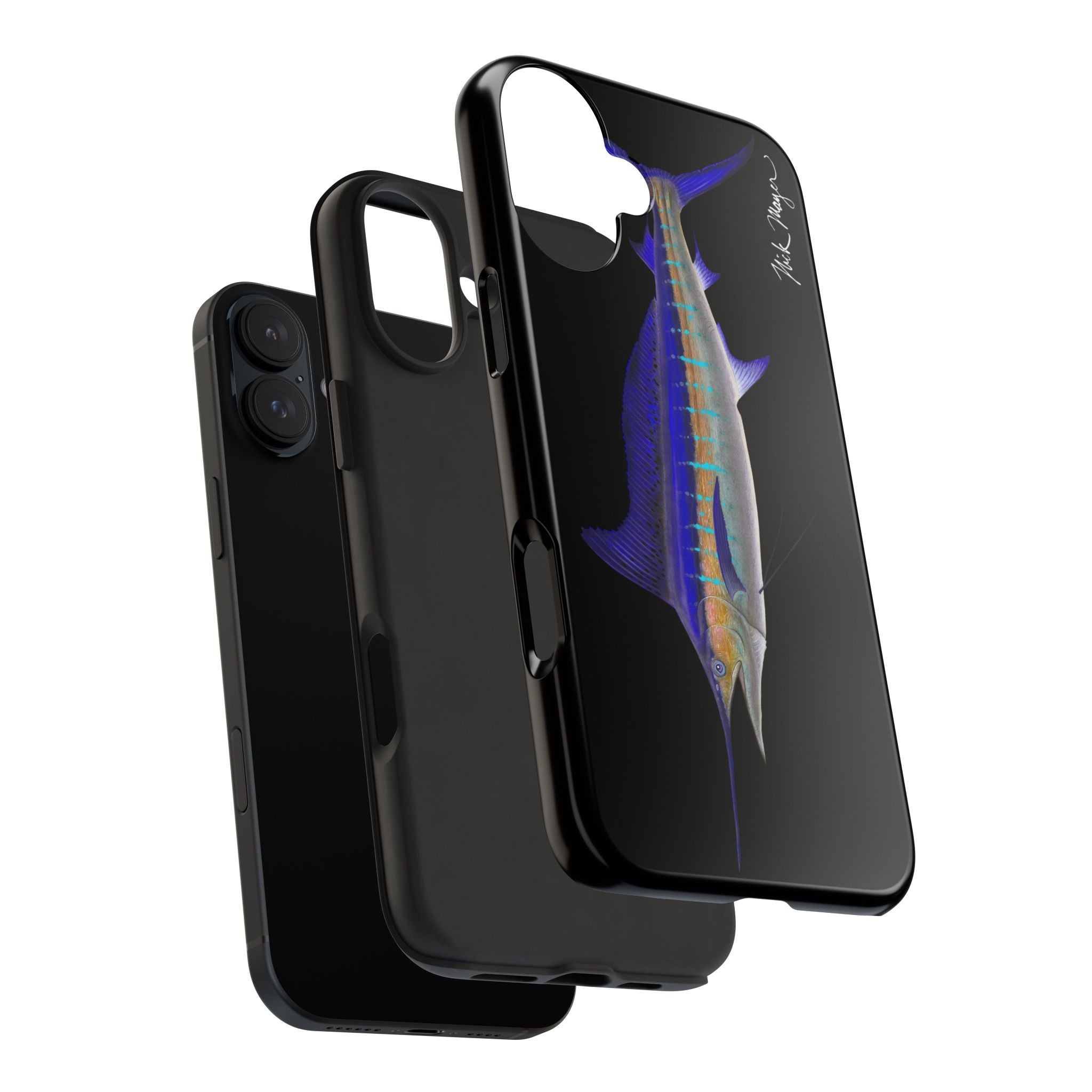 Striped Marlin Black Phone Case (iPhone)