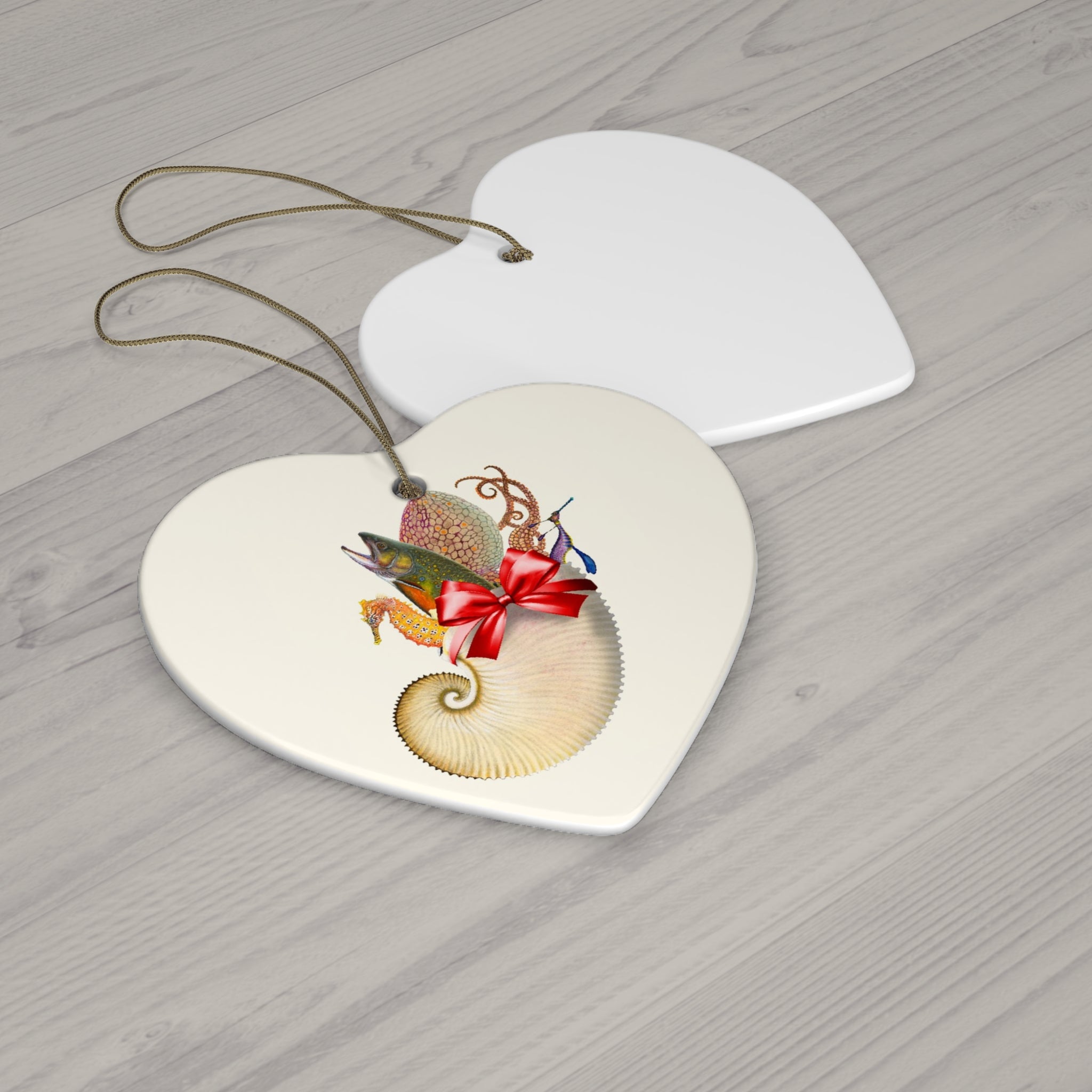 Sea Stocking Ceramic Ornament