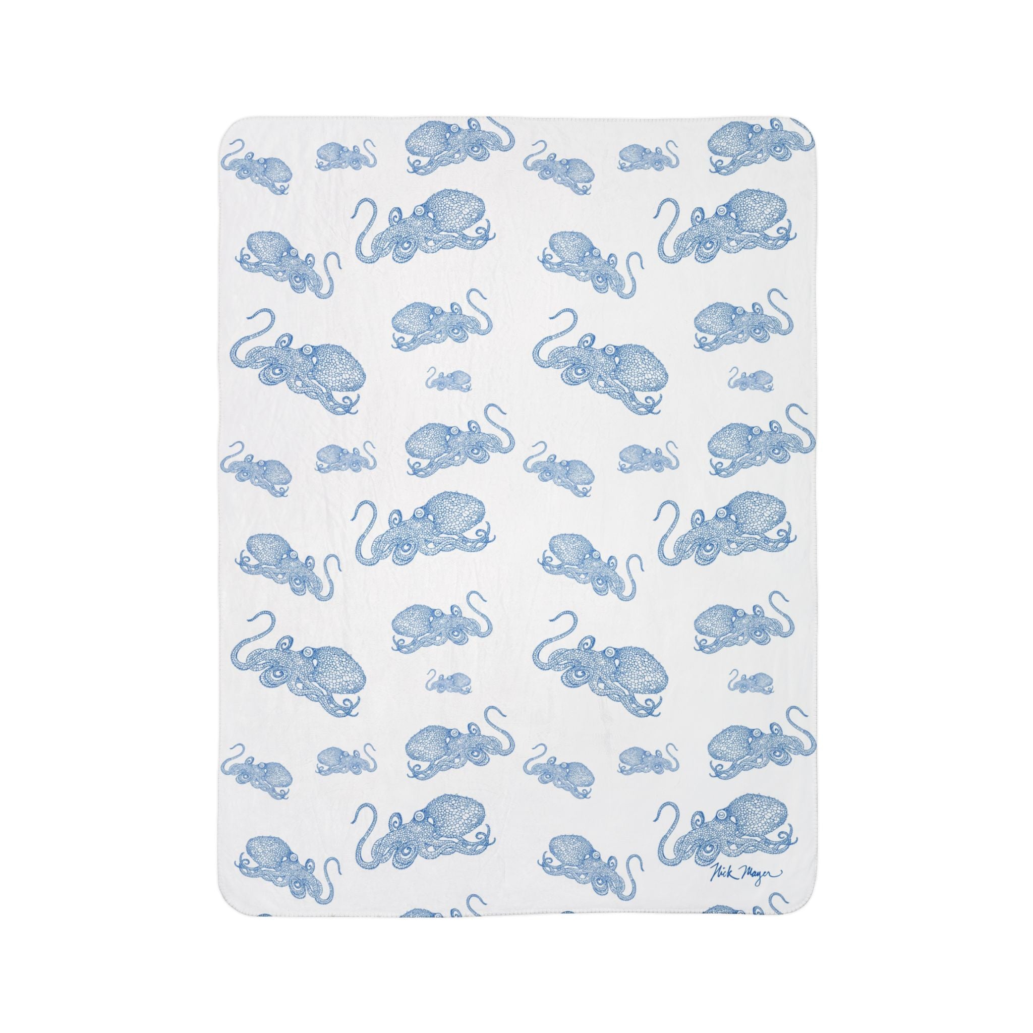 Blue Octopus Super Soft Sherpa Blanket