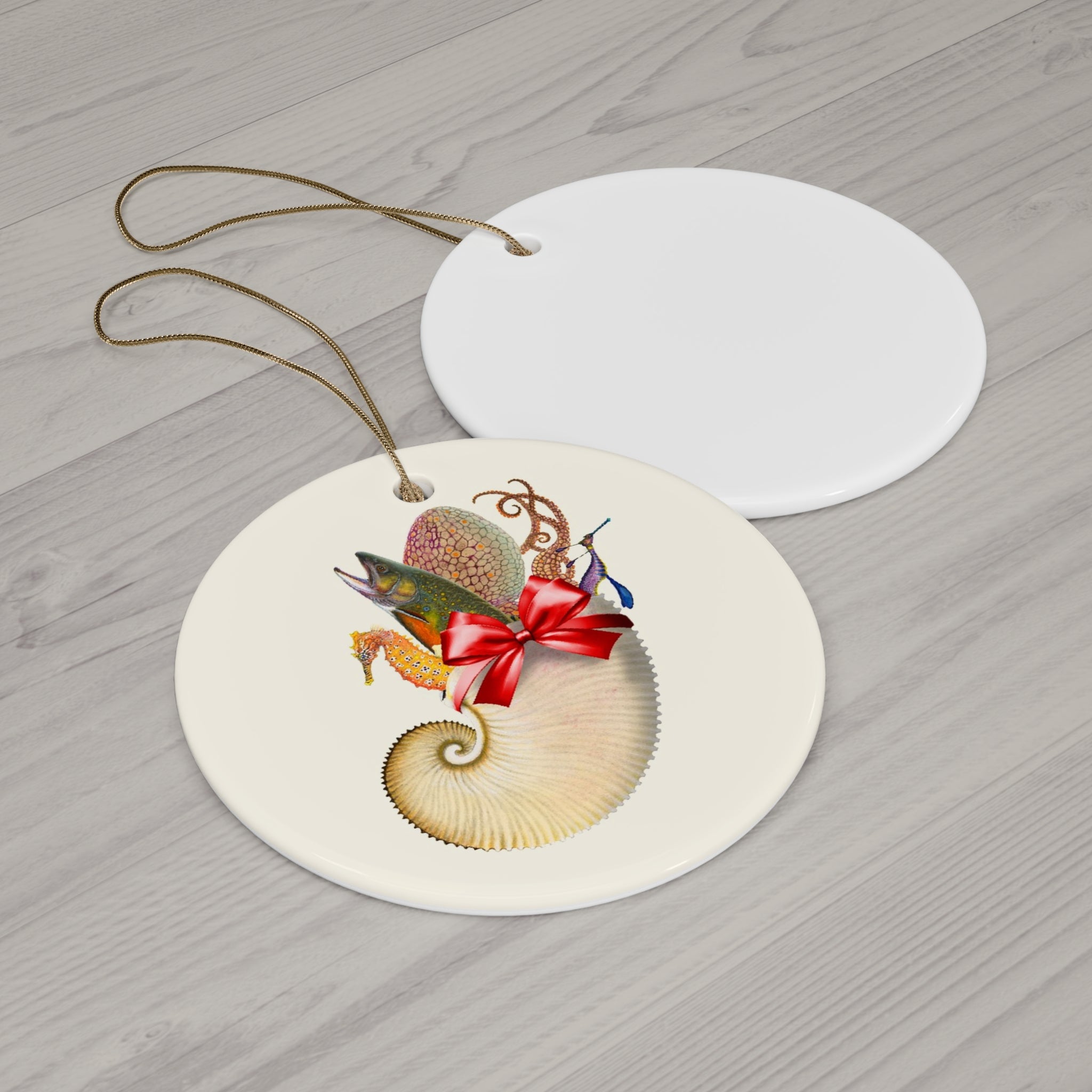Sea Stocking Ceramic Ornament