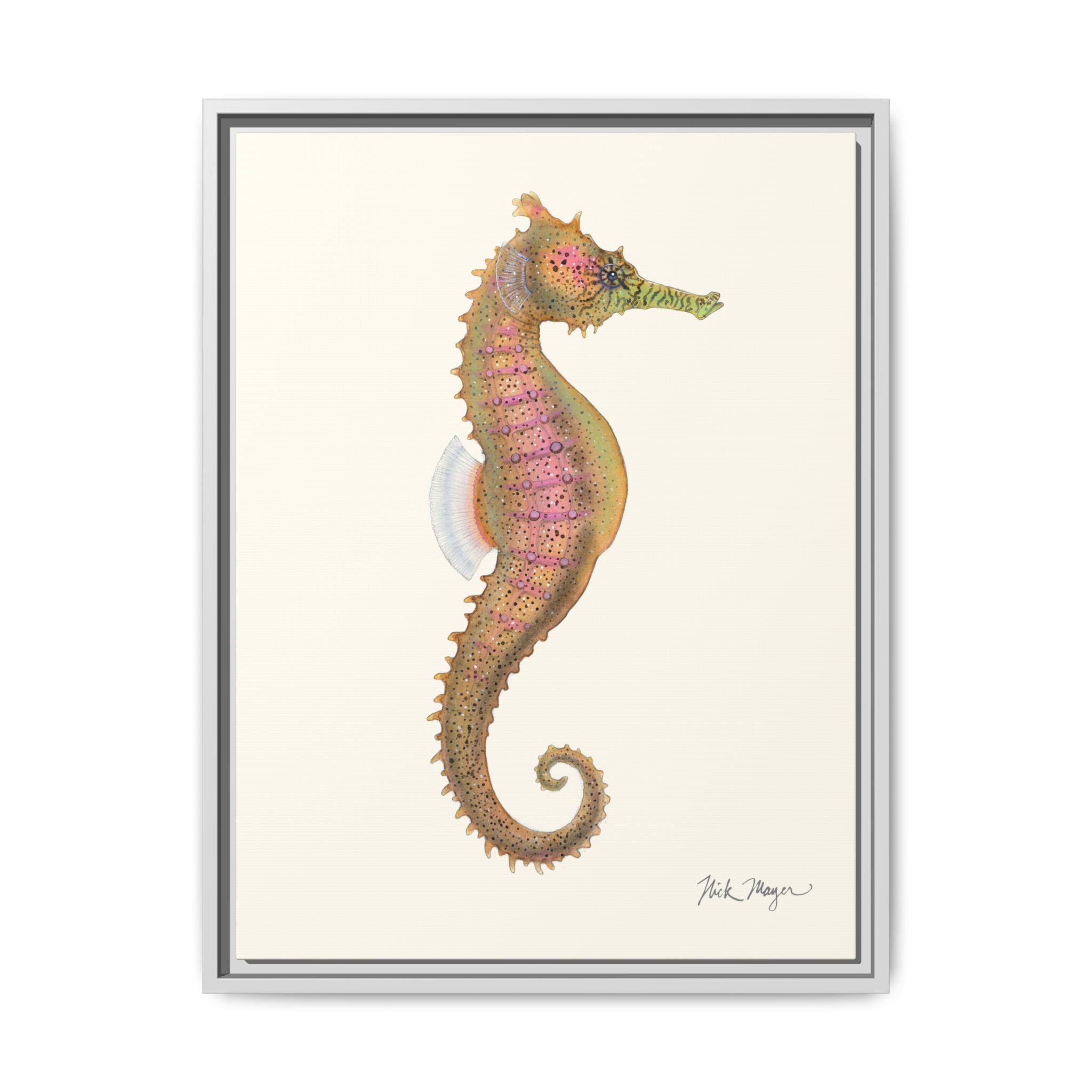 Estuary Seahorse Framed Canvas Print Printify