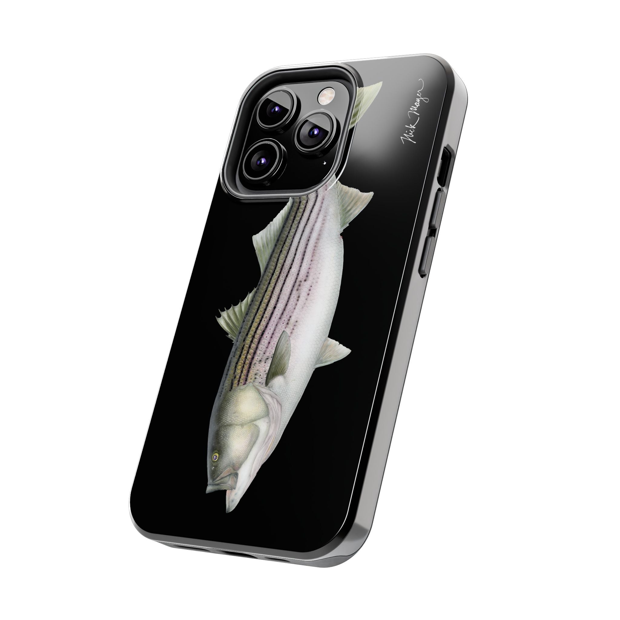 30 lb Striper - Black Phone Case (iPhone)