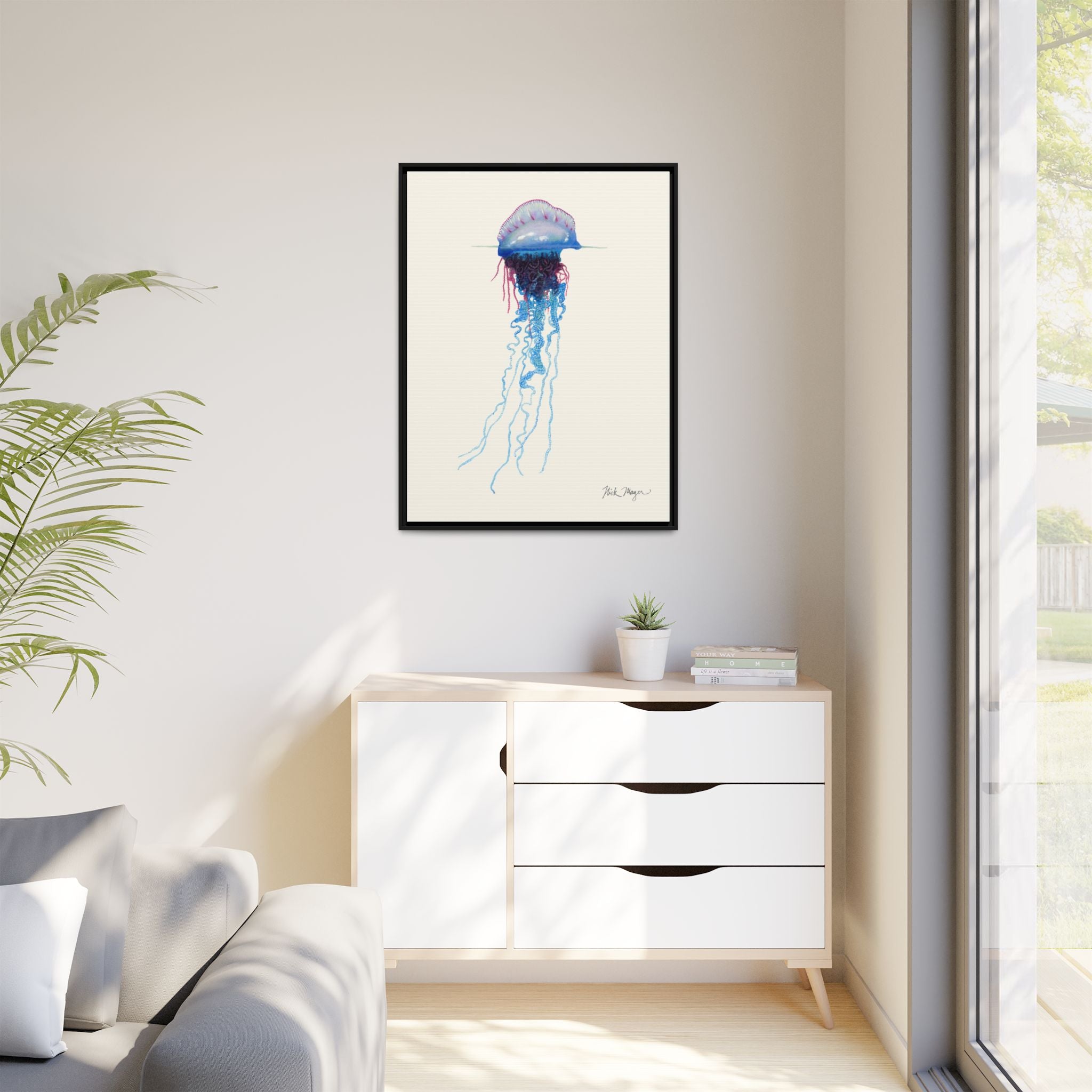Portuguese Man O' War Framed Canvas Print Printify