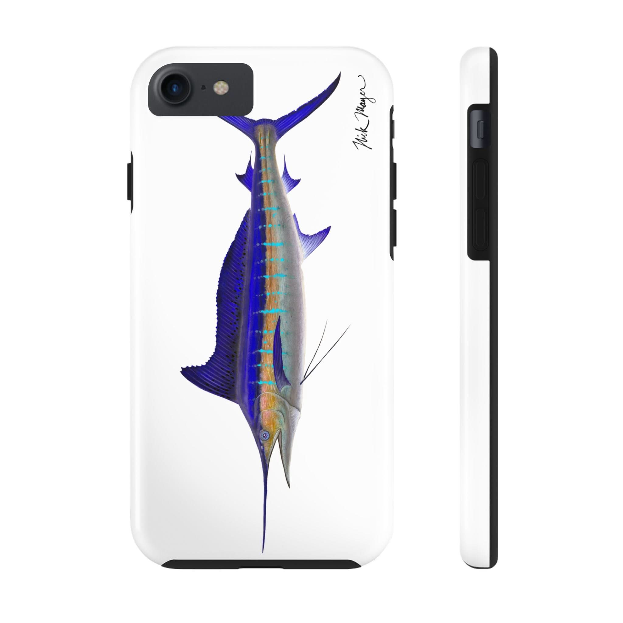 Striped Marlin White Phone Case (iPhone)