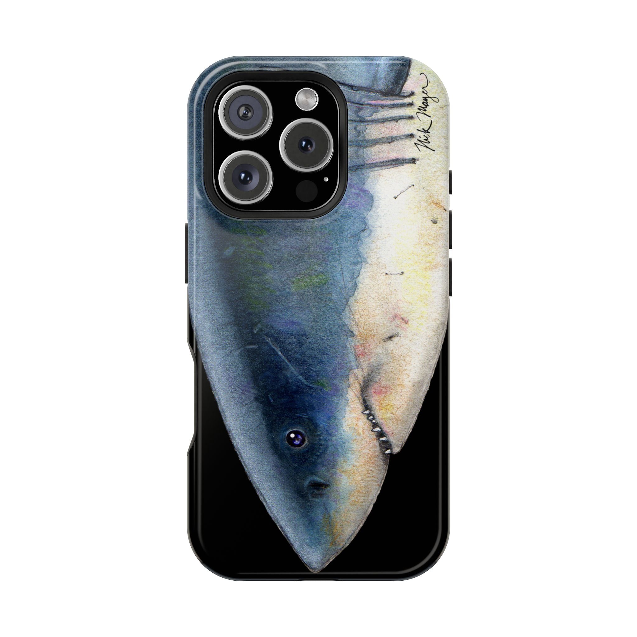 Great White Shark Face MagSafe Black iPhone Case