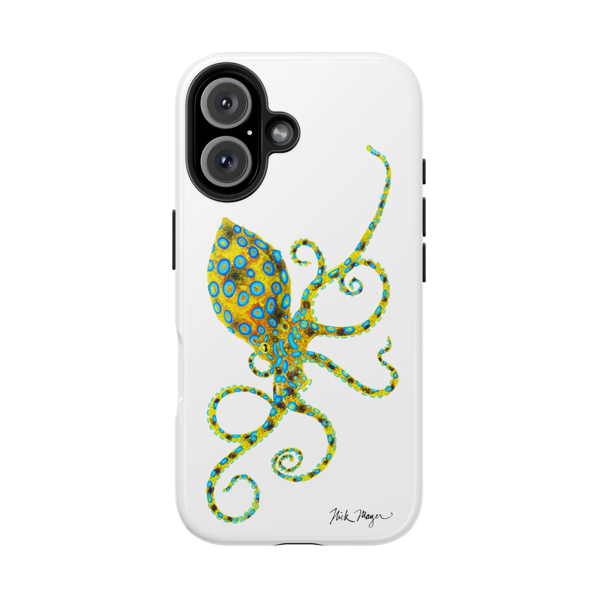 Blue Ringed Octopus White Phone Case (iPhone)