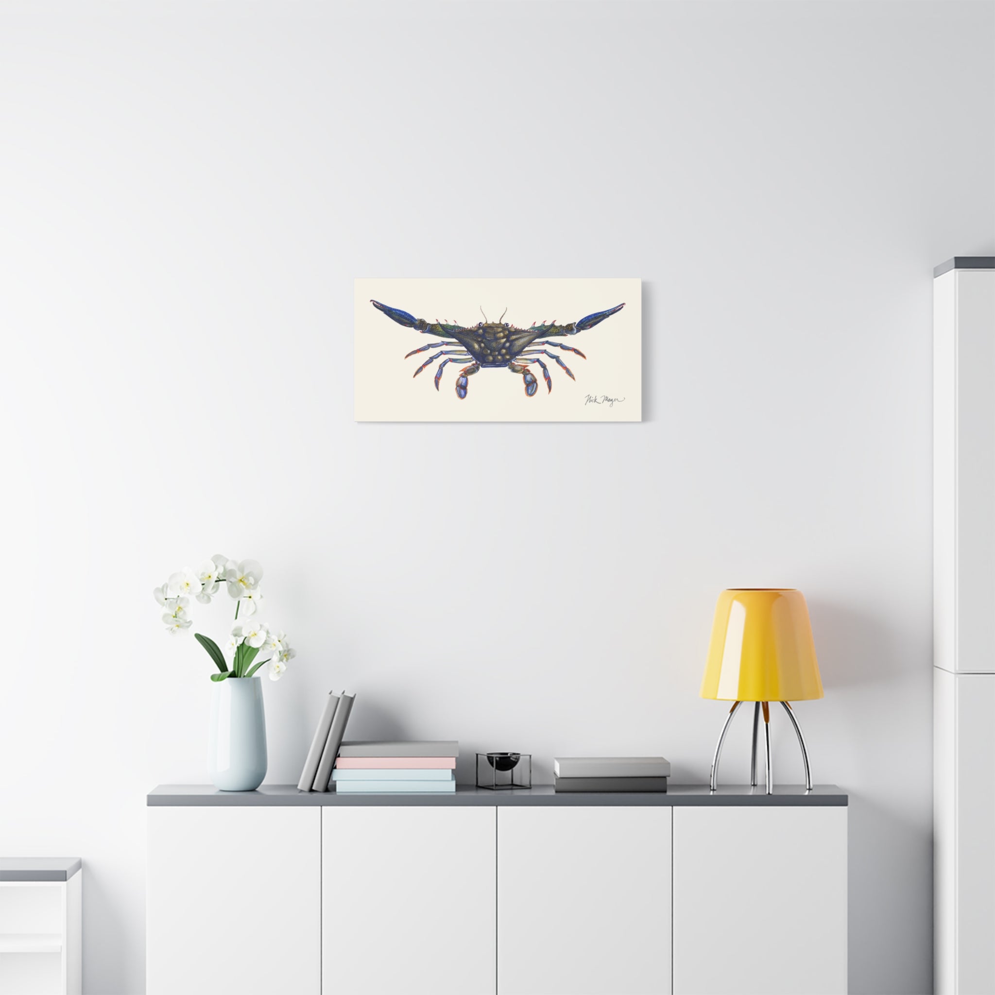 Blue Crab Claws Out Canvas Print