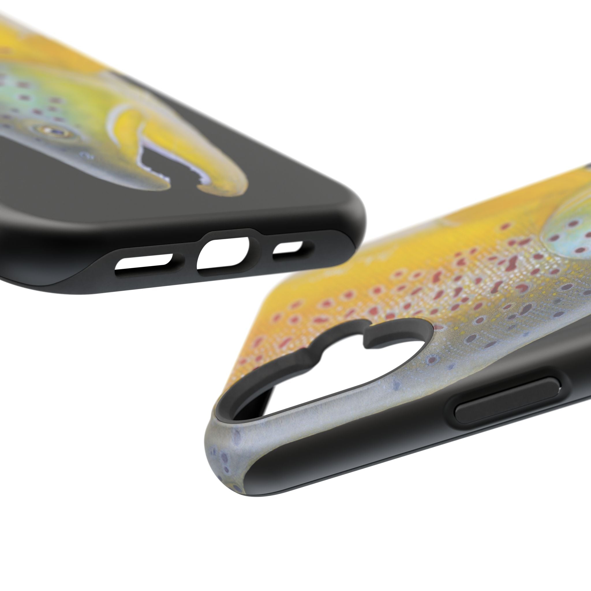 Brown Trout 3 Face Black MagSafe iPhone Case