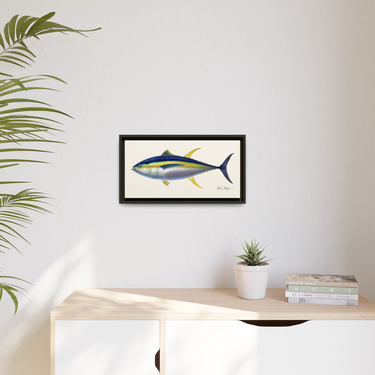 Yellowfin Tuna Framed Canvas Print Printify