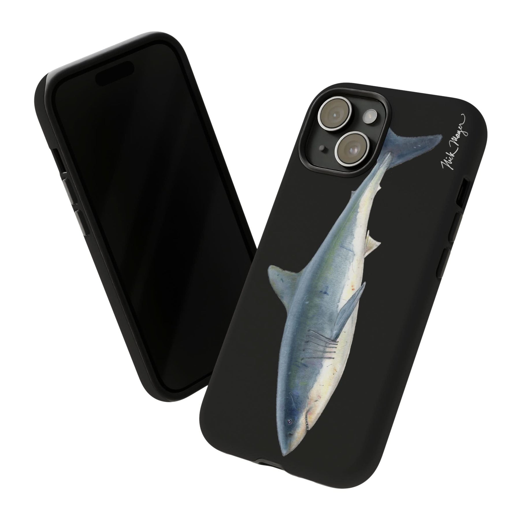 Great White Shark Black iPhone 15 Case