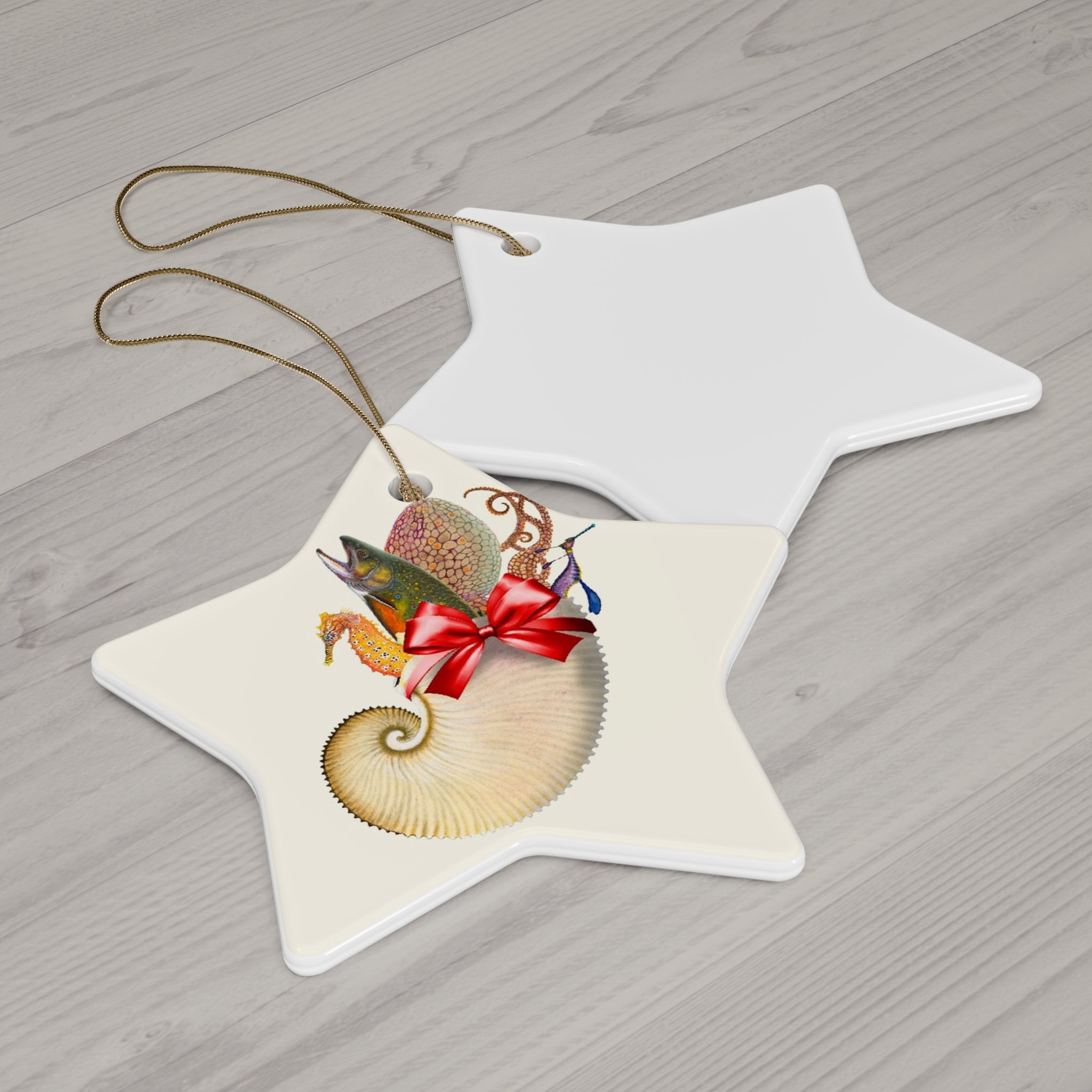 Sea Stocking Ceramic Ornament