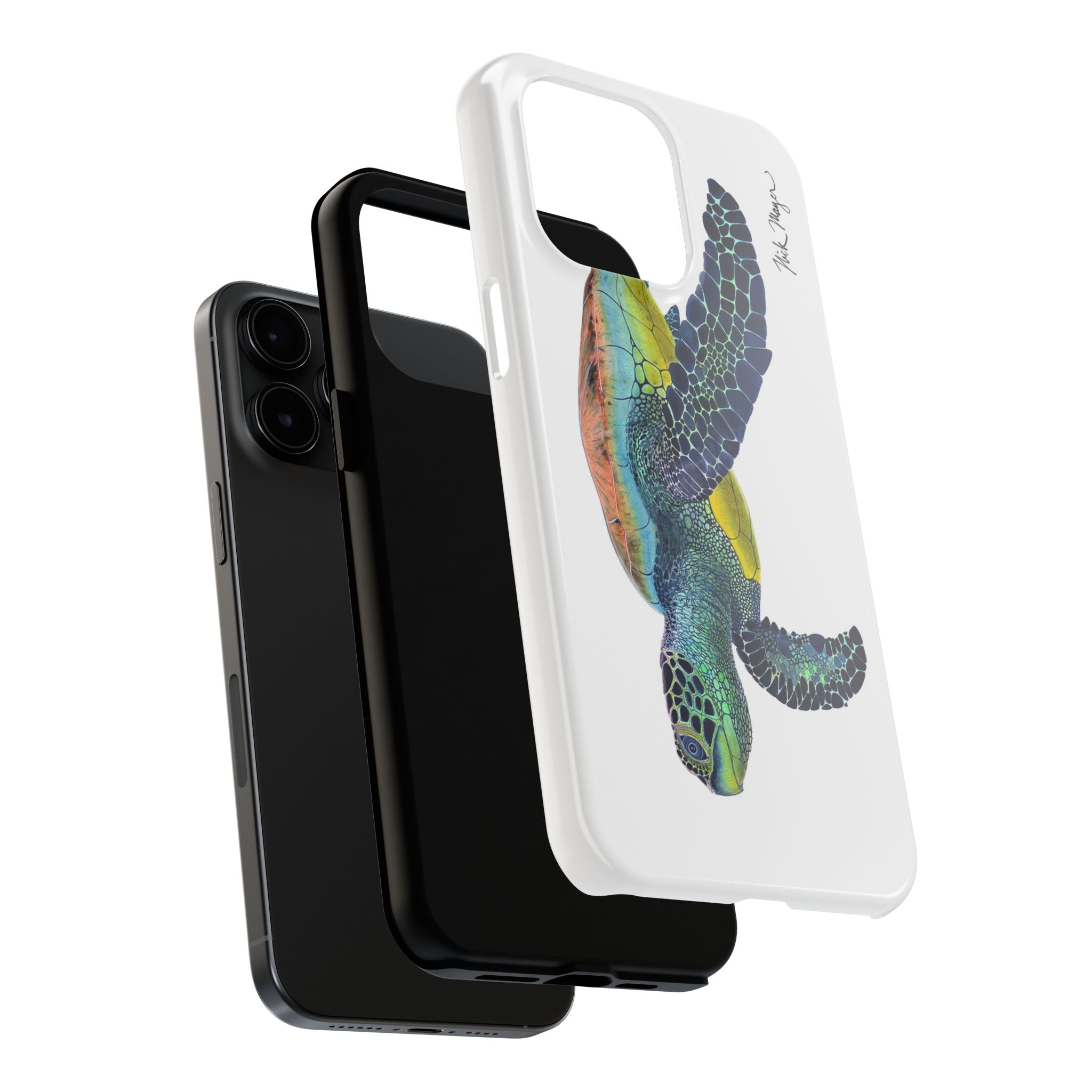 Green Sea Turtle II White Phone Case (iPhone)