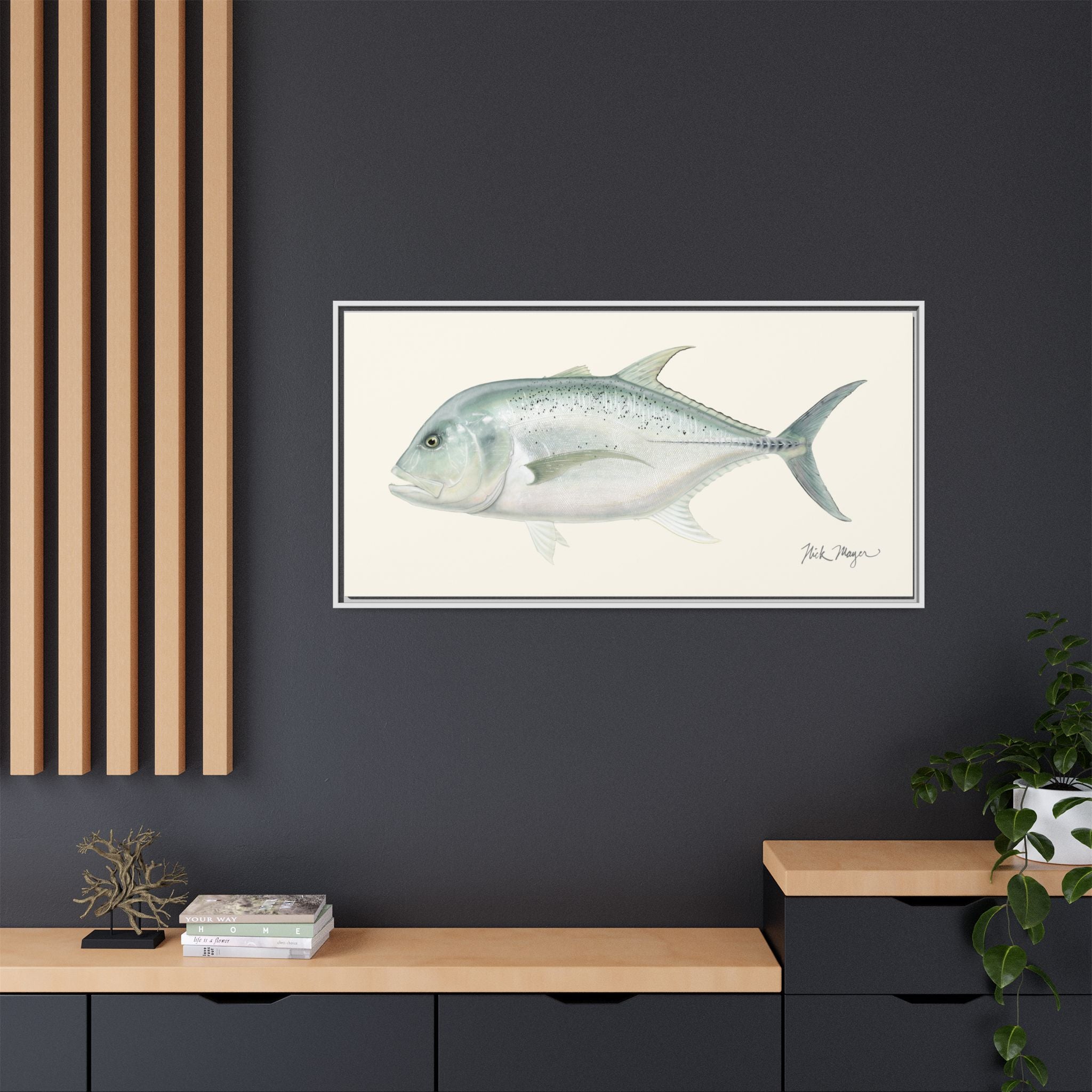 Boss Giant Trevally Framed Canvas Print Printify