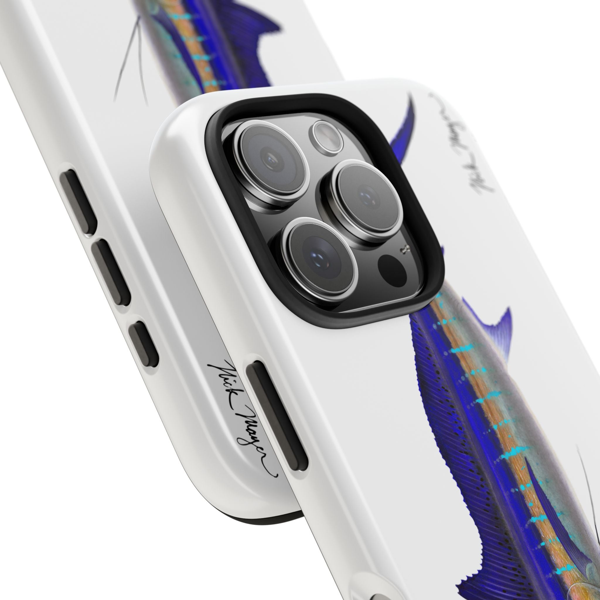 Striped Marlin White Phone Case (iPhone)