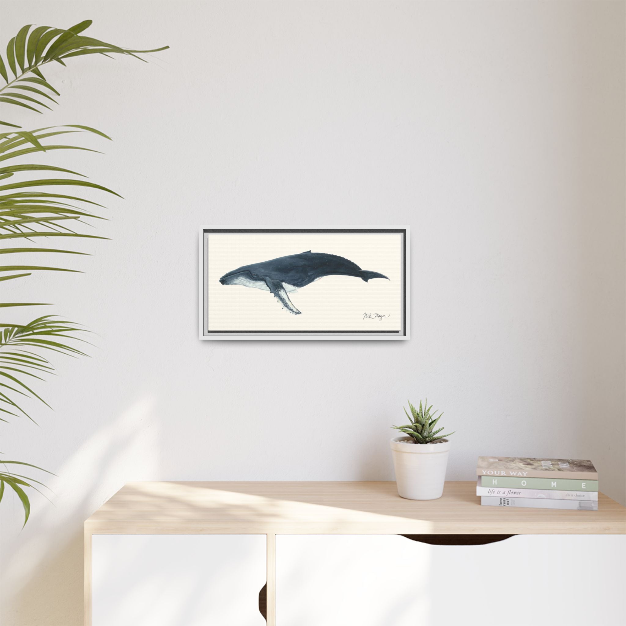 Humpback Whale Framed Canvas Print Printify