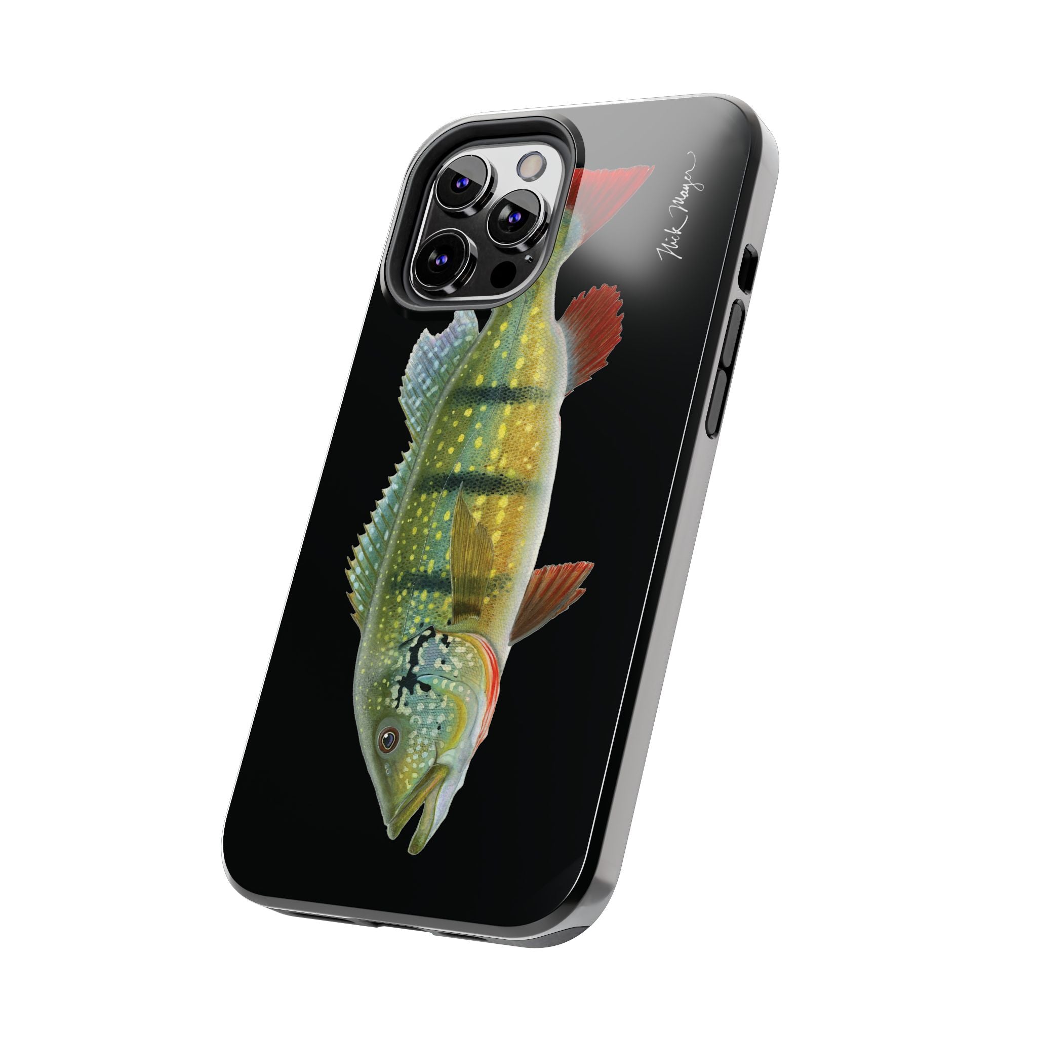 Peacock Bass Black iPhone Case
