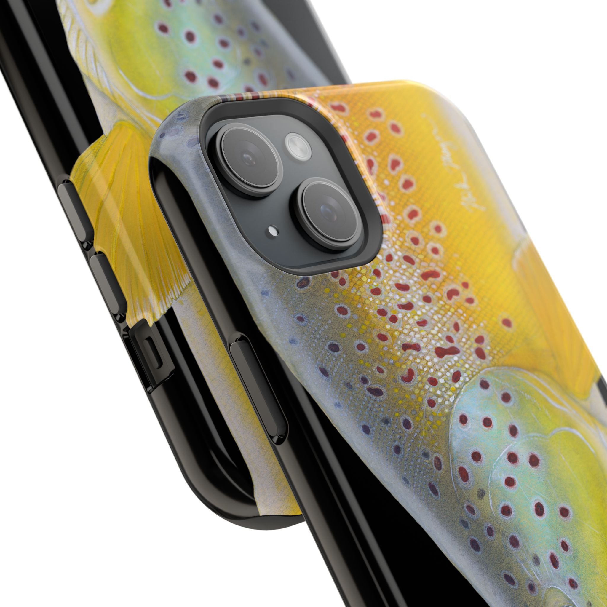 Brown Trout 3 Face Black MagSafe iPhone Case