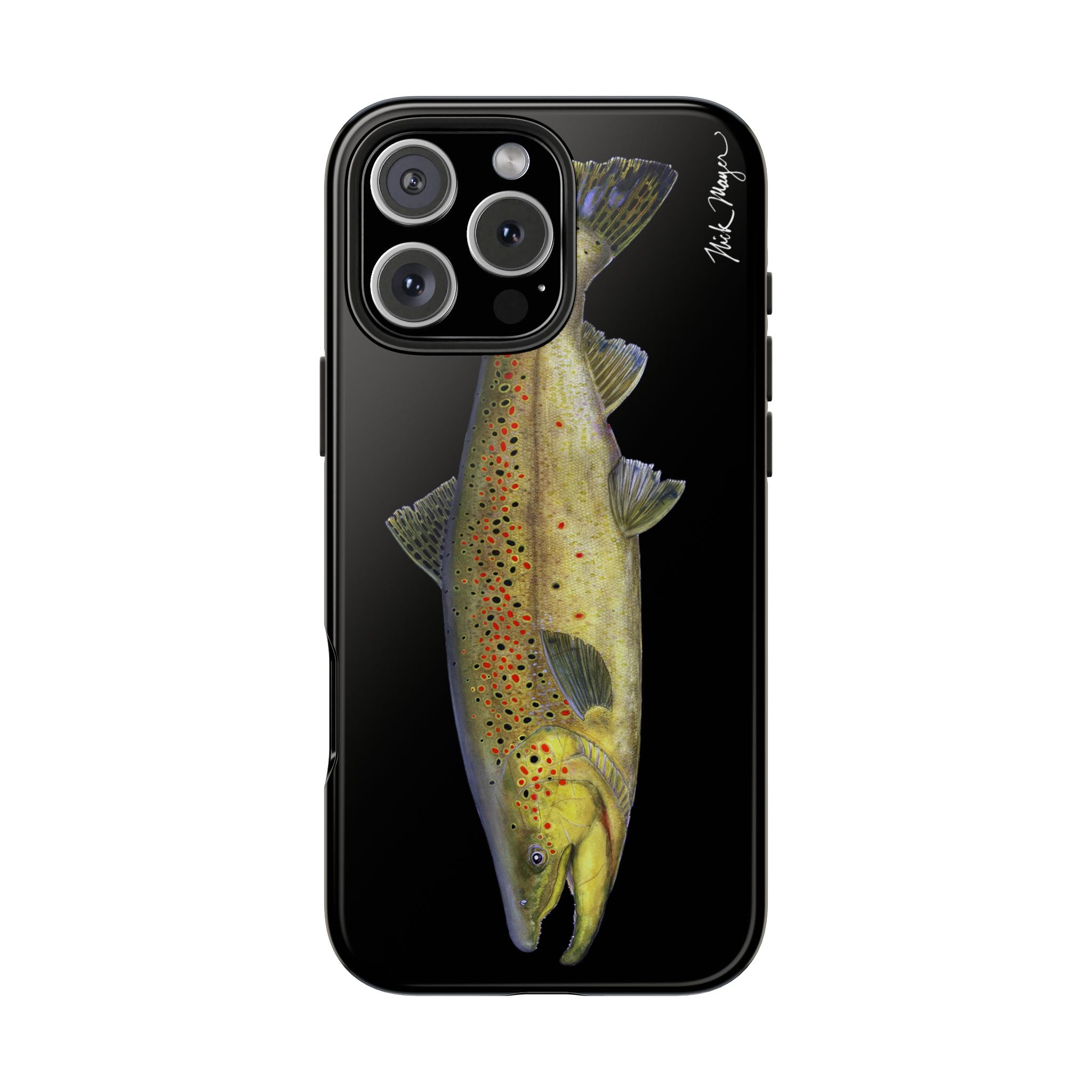 Brown Trout Black Phone Case (iPhone)