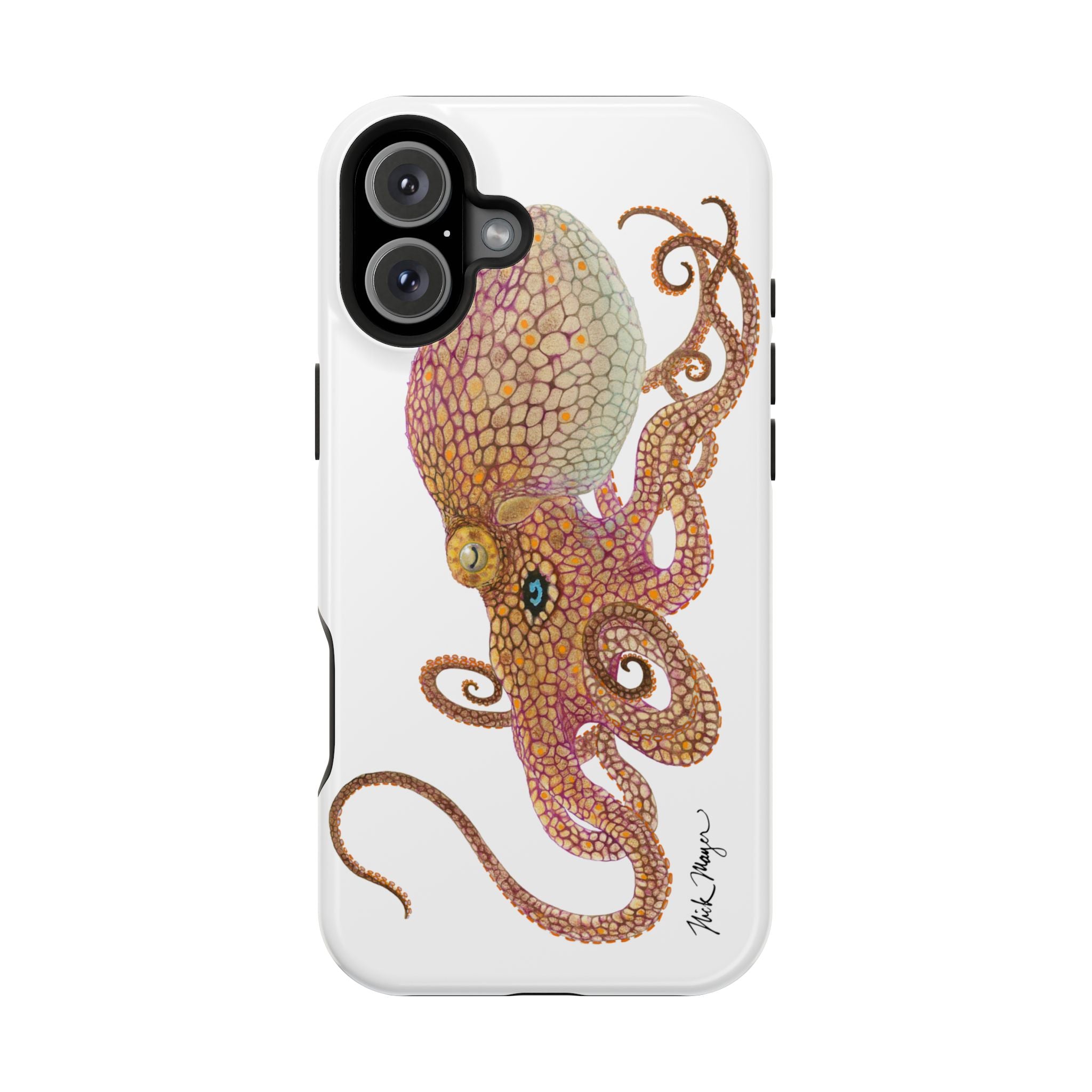 Two Spot Octopus MagSafe White iPhone Case
